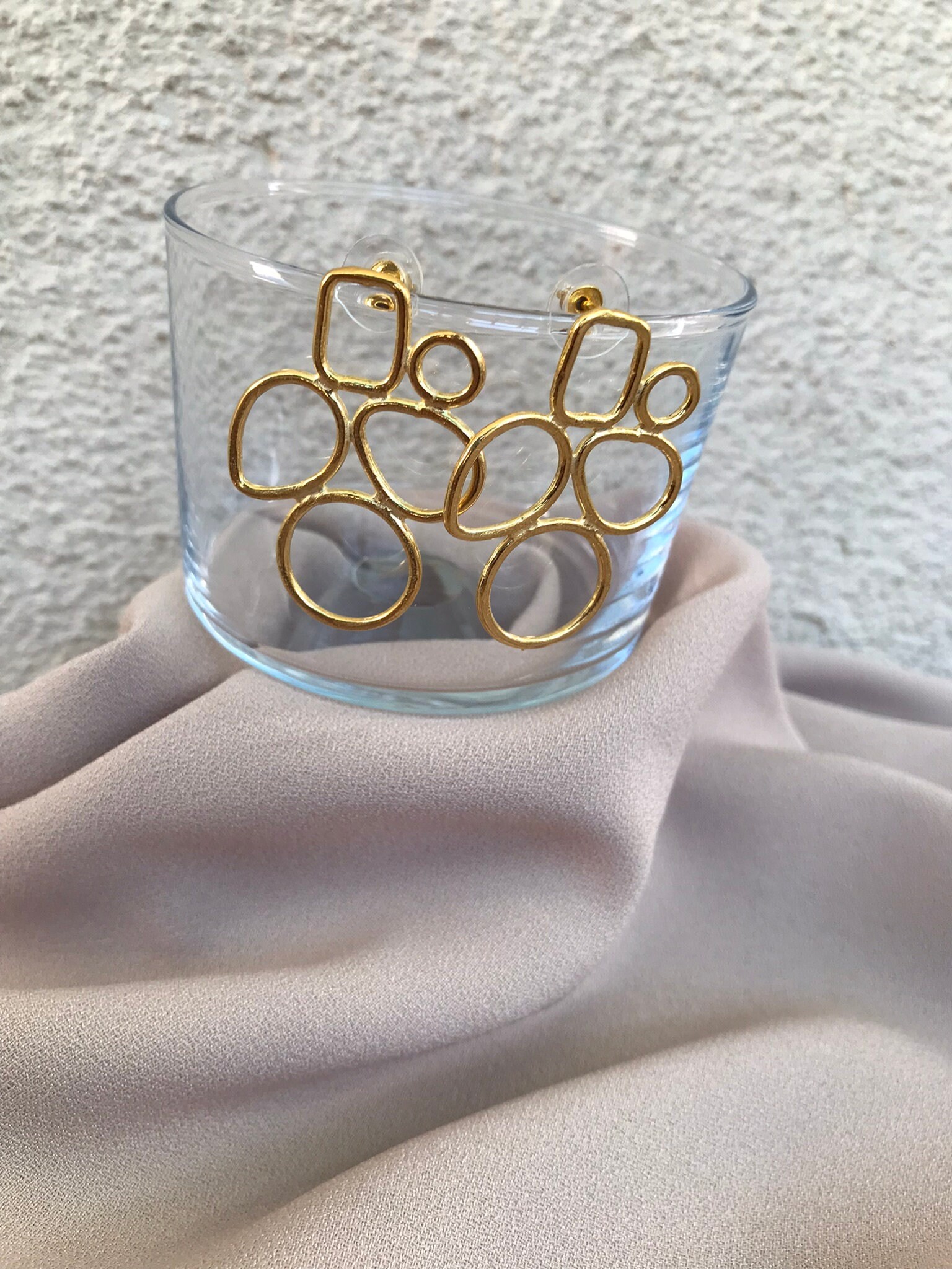 YENİ! Özel Tasarım Döküm Küpeler, El Yapımı Bronz Küpeler, Modern Küpeler