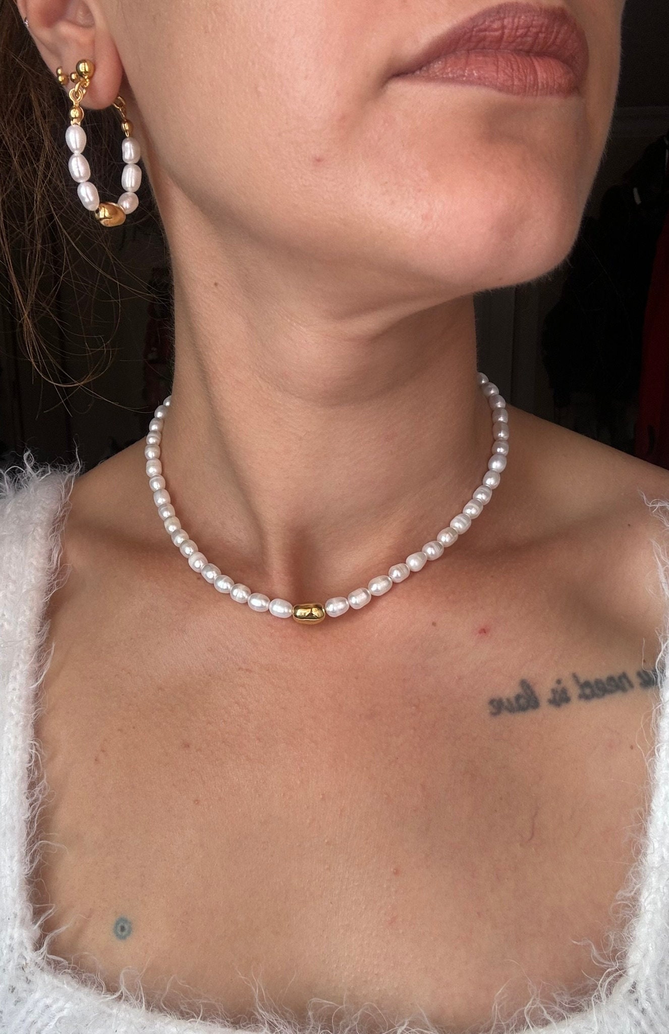 Altın Kaplama İnci Kolye