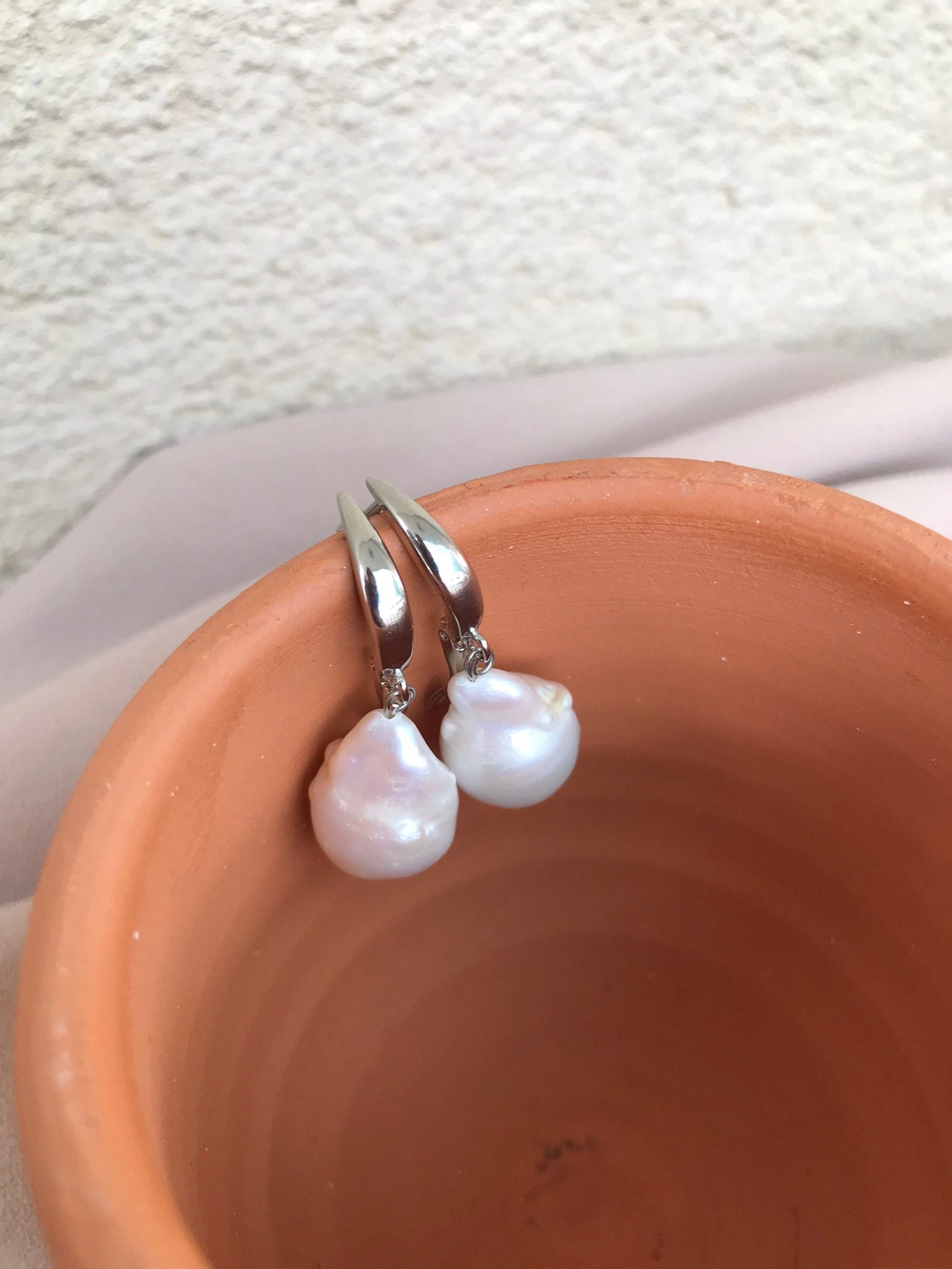 Büyük Barok İnci Küpe