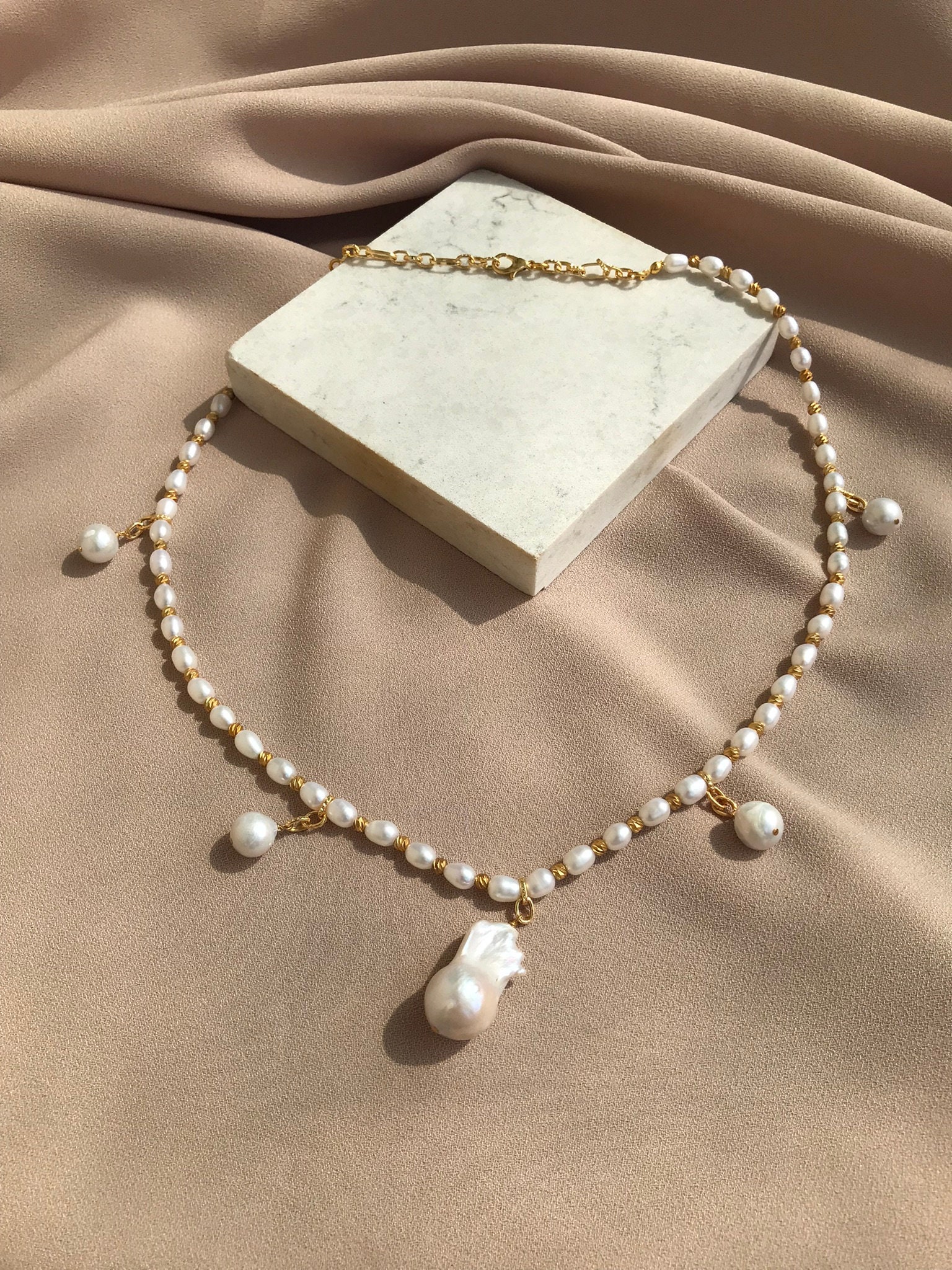 Büyük & Küçük Barok İnci Kolye