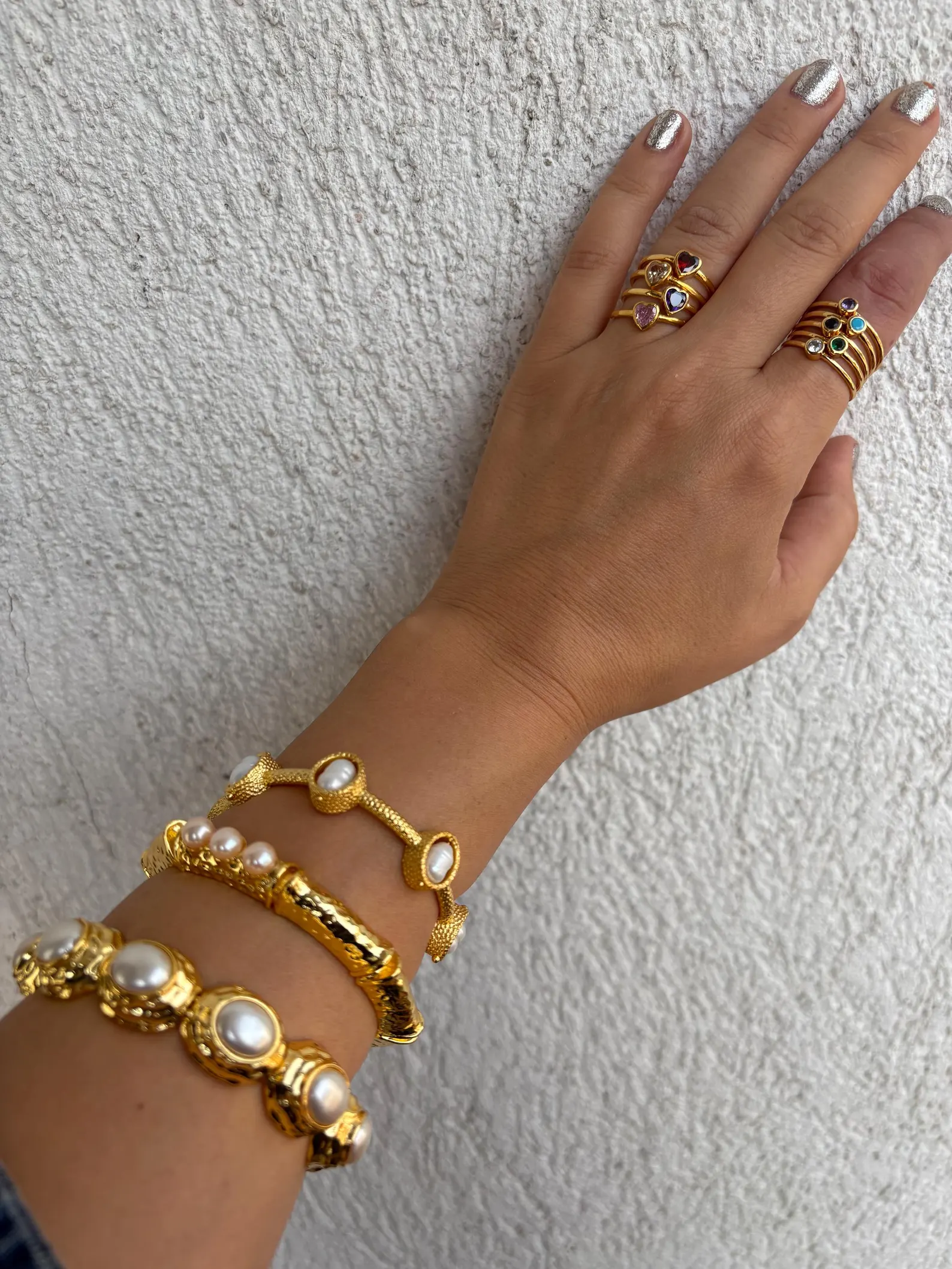 Sıralı Doğal İnci Bileklik 