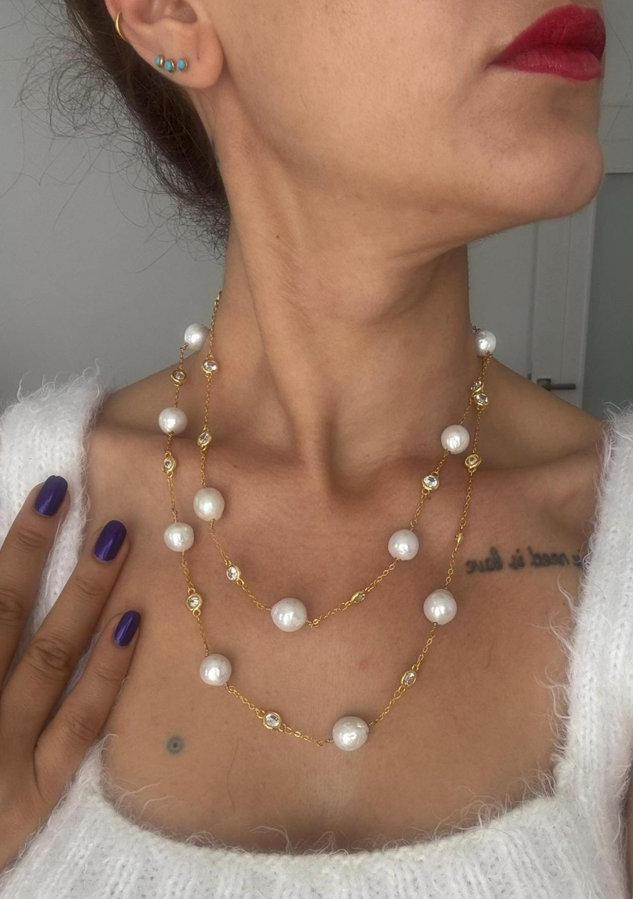 Edison İnci Uzun Kolye