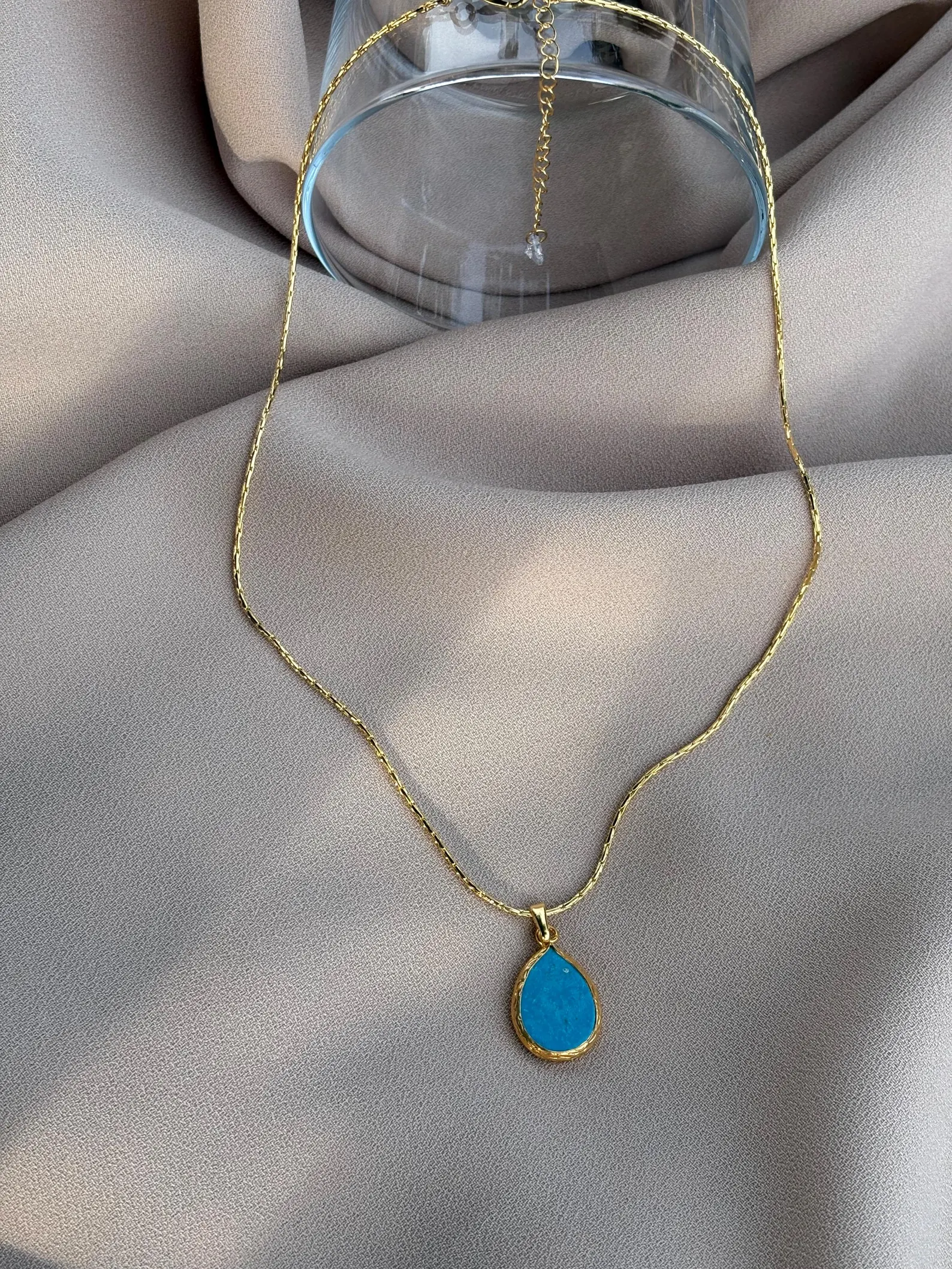 Turkuaz Damla Kolye