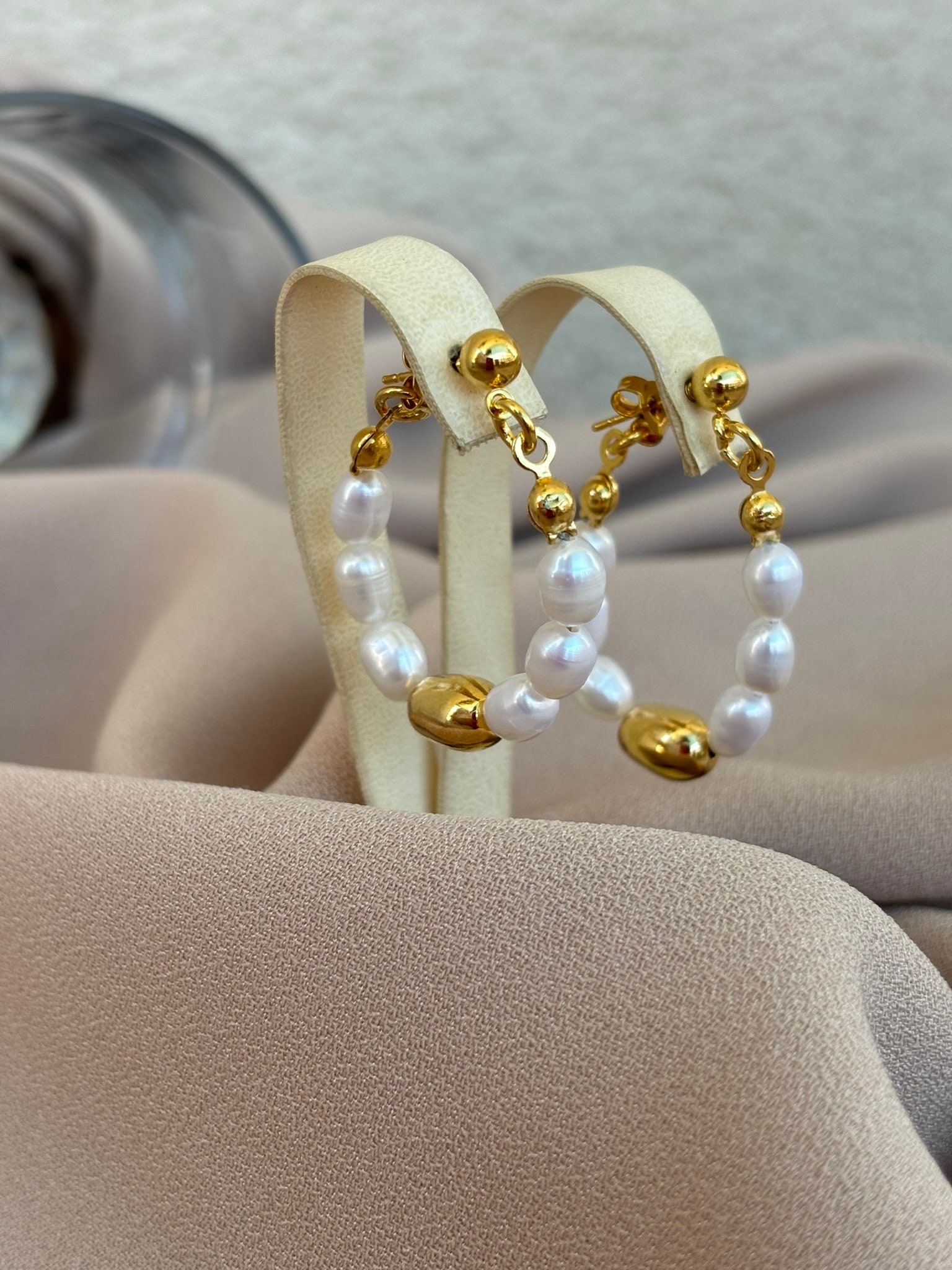 Altın Kaplama İnci Küpe