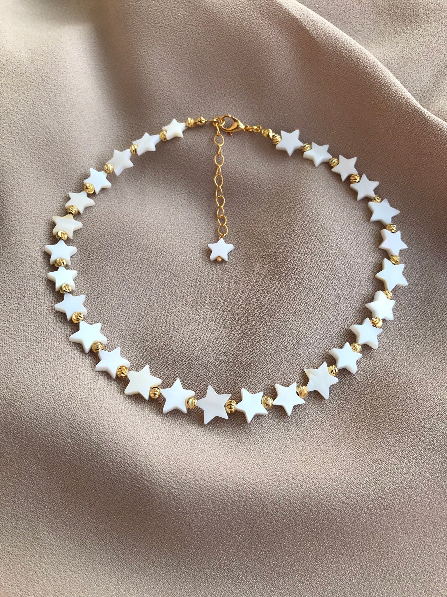 İnci Taşlı Yıldız Kolye, Choker