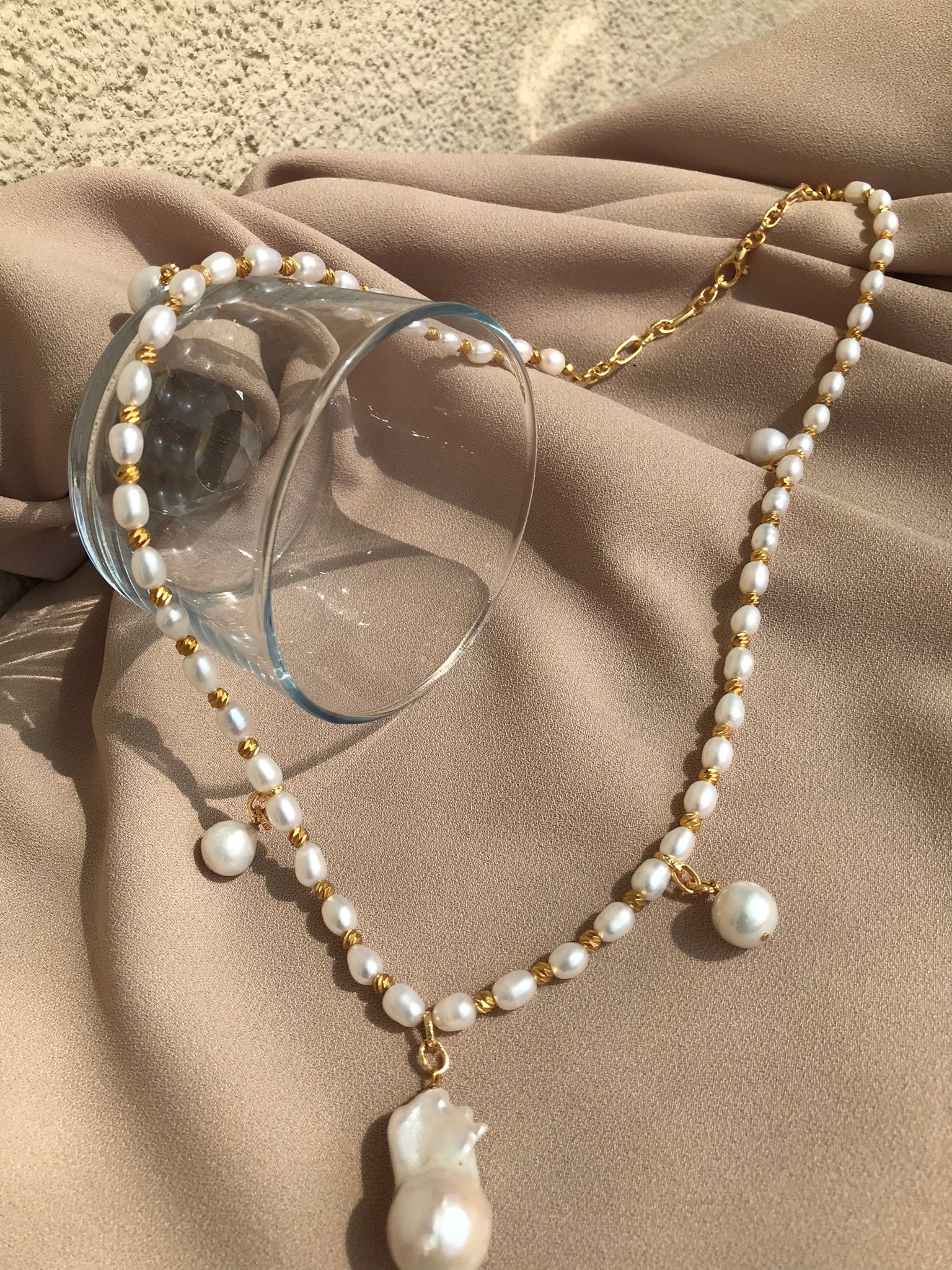 Büyük & Küçük Barok İnci Kolye