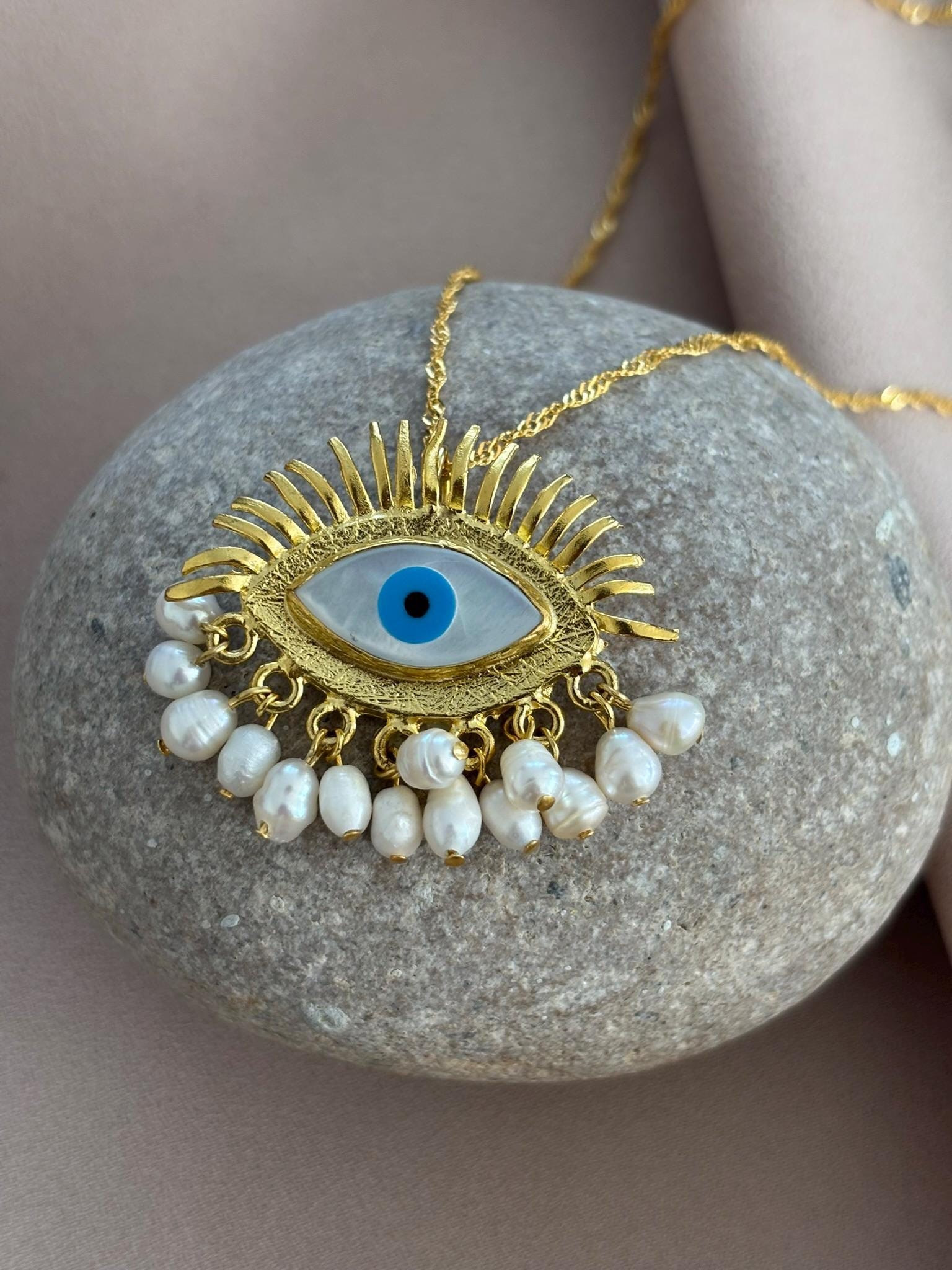 Evil Eye Protection Twirl Chain Necklace