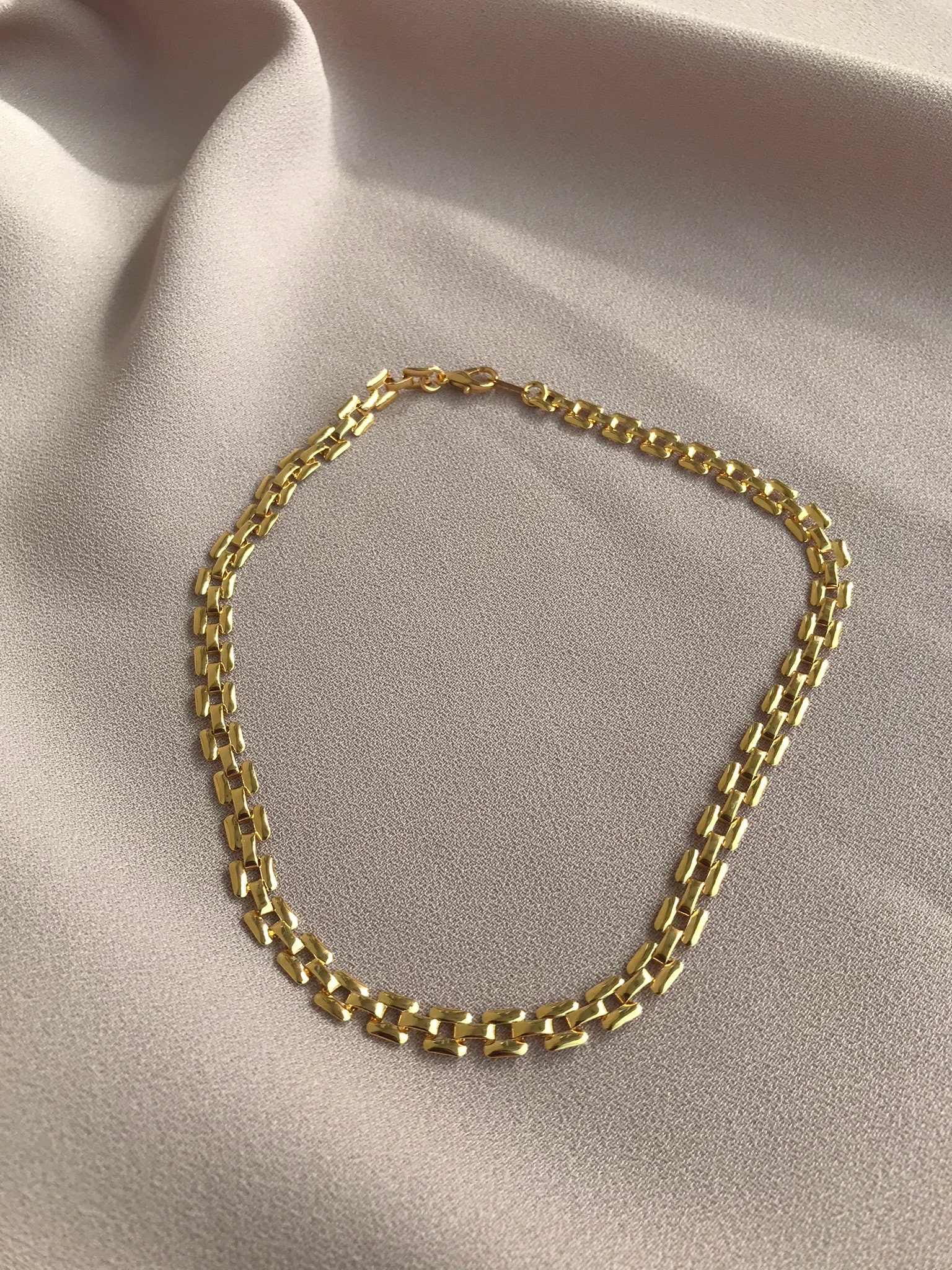 YENİ! Zamansız Hasır Zincir Kolye, Vintage Zincir, Retro Zincir