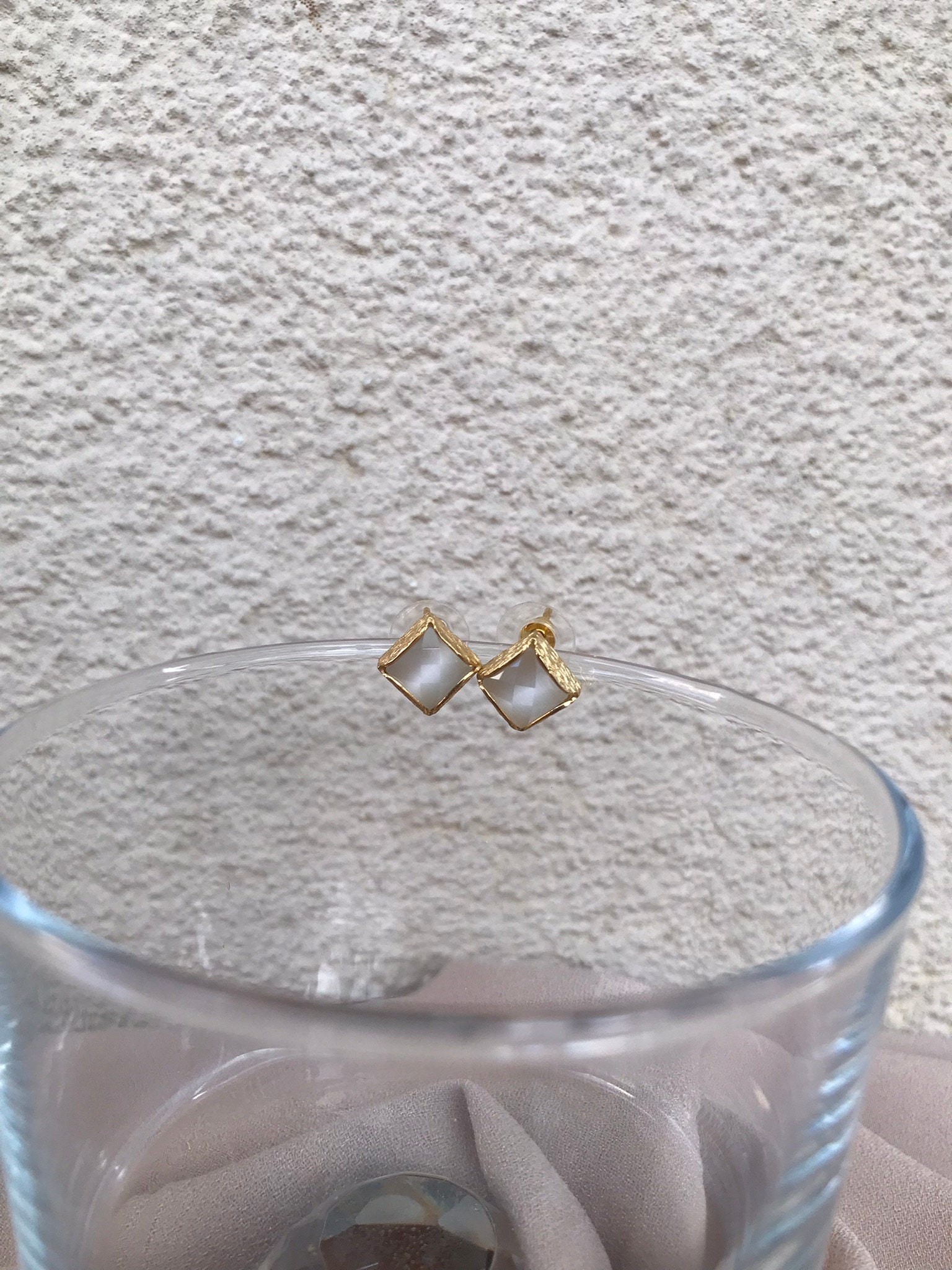 YENİ ! Kedi Gözü Taş Tasarım Küpeler