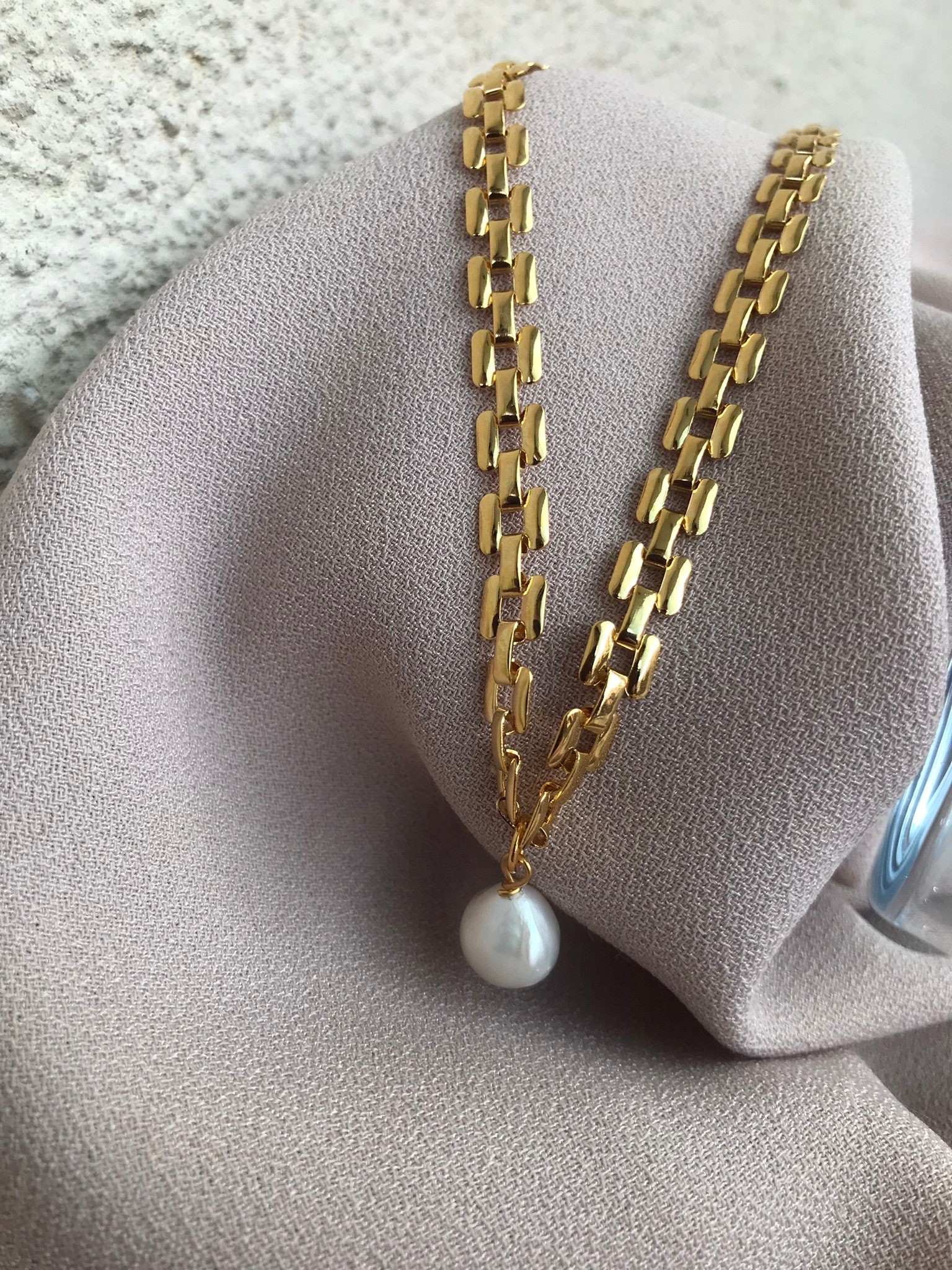 YENİ ! İnci ve Hasır Zincirli Choker