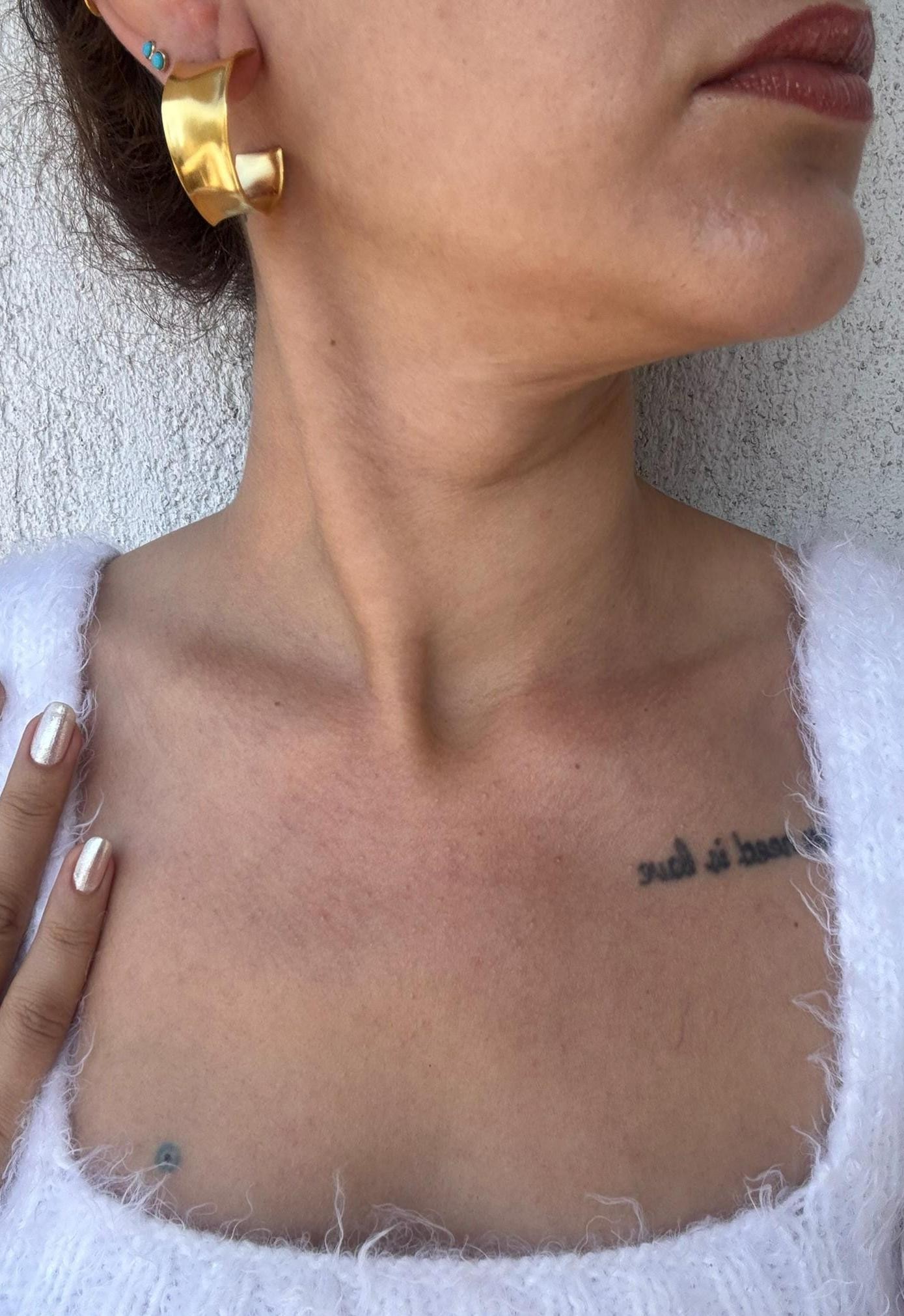 YENİ! Modern Kalın Halka Altın Küpeler, El Yapımı Bronz Halka Küpeler