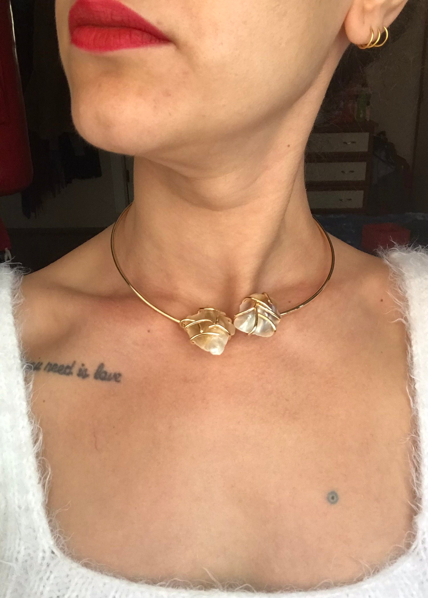 YENİ ! Büyük Barok İnci Choker Kolye