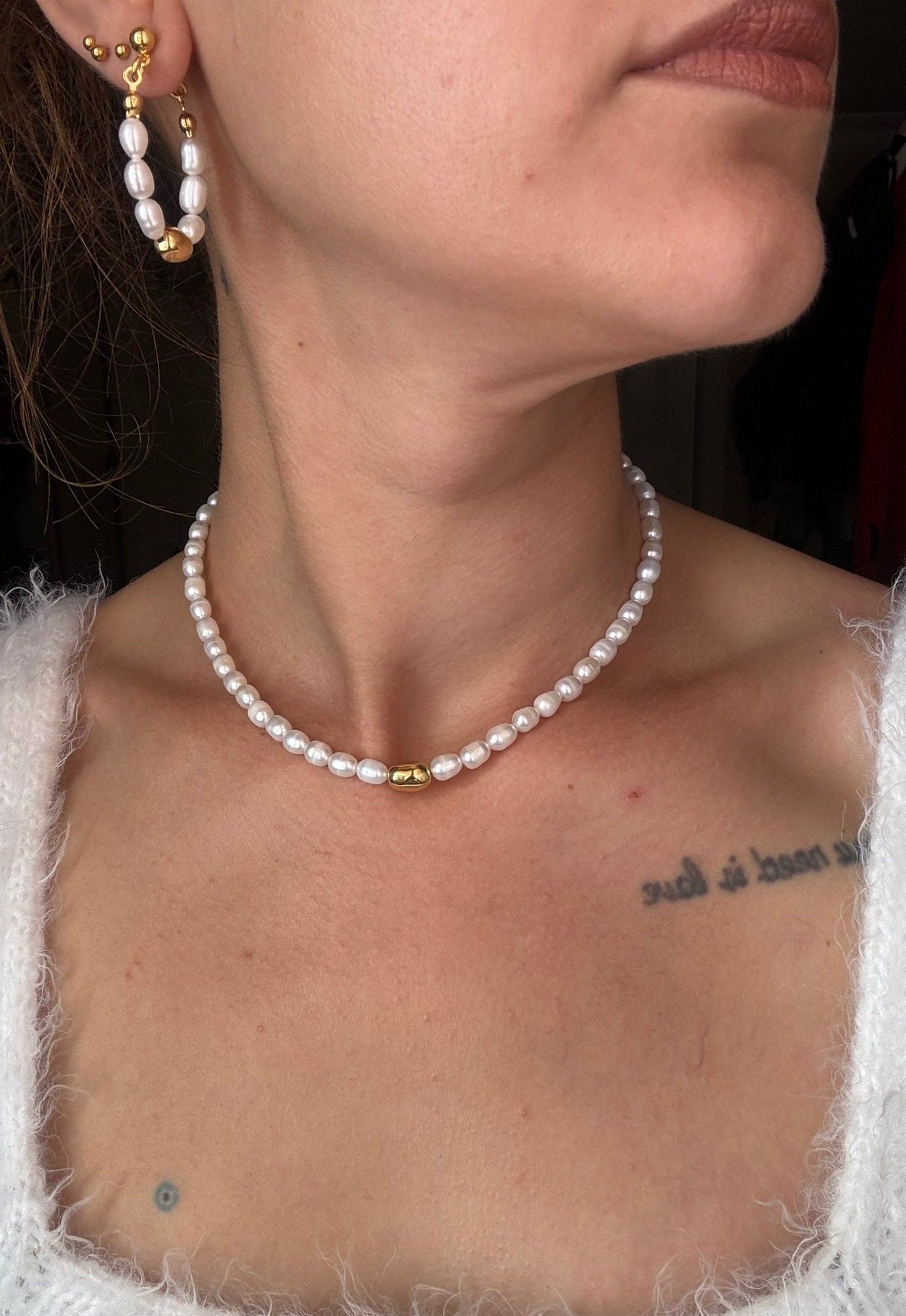 Altın Kaplama İnci Kolye