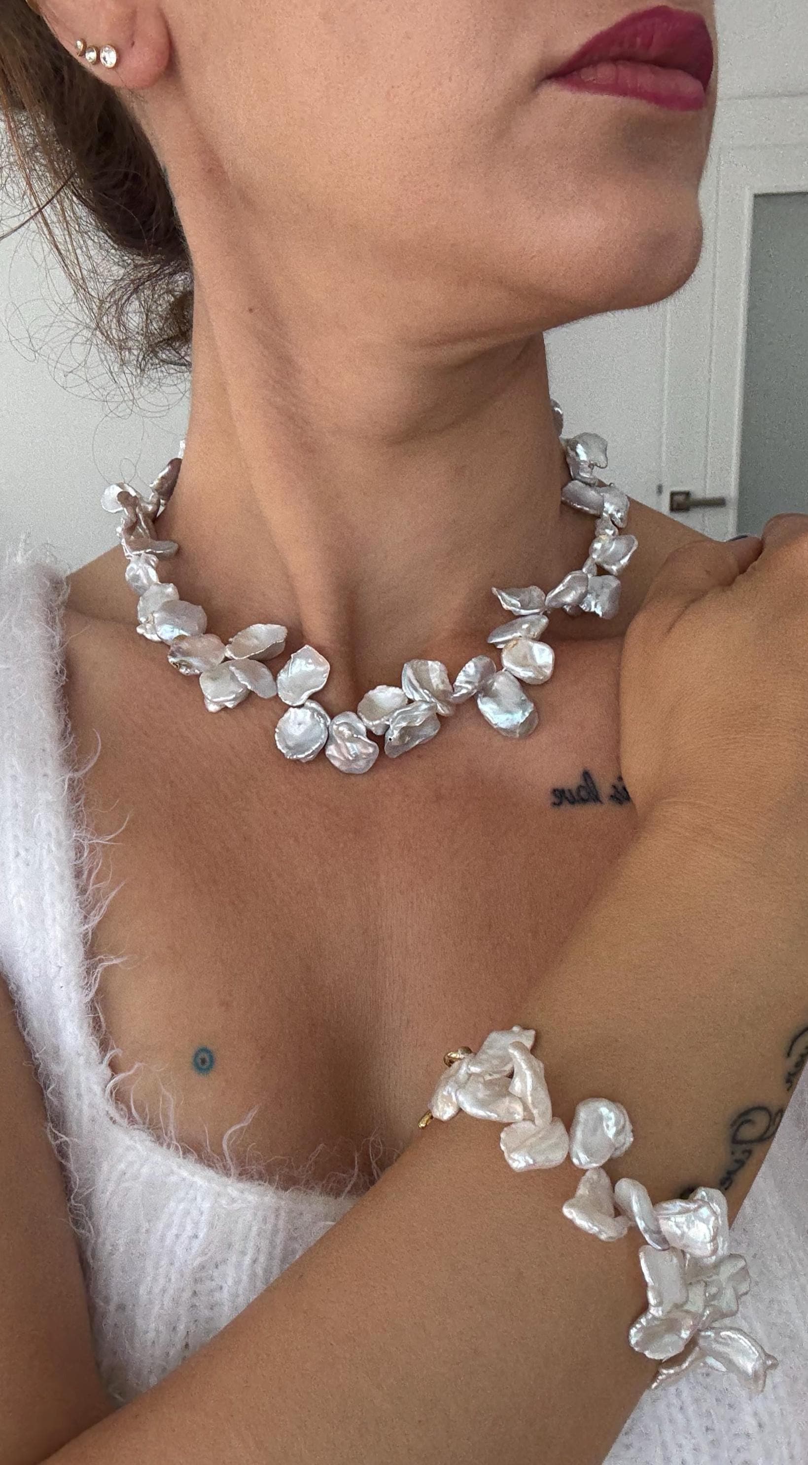 Yaprak İnci Barok Bileklik