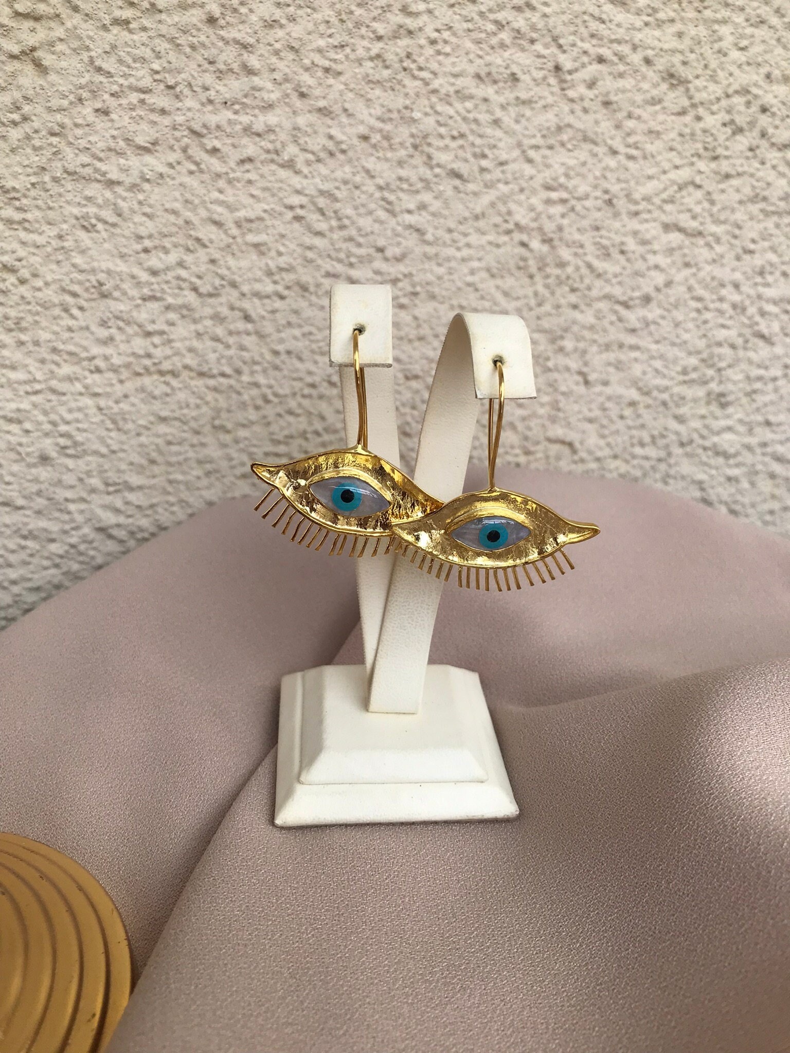 Sedefli Göz Tasarım İnci Küpe