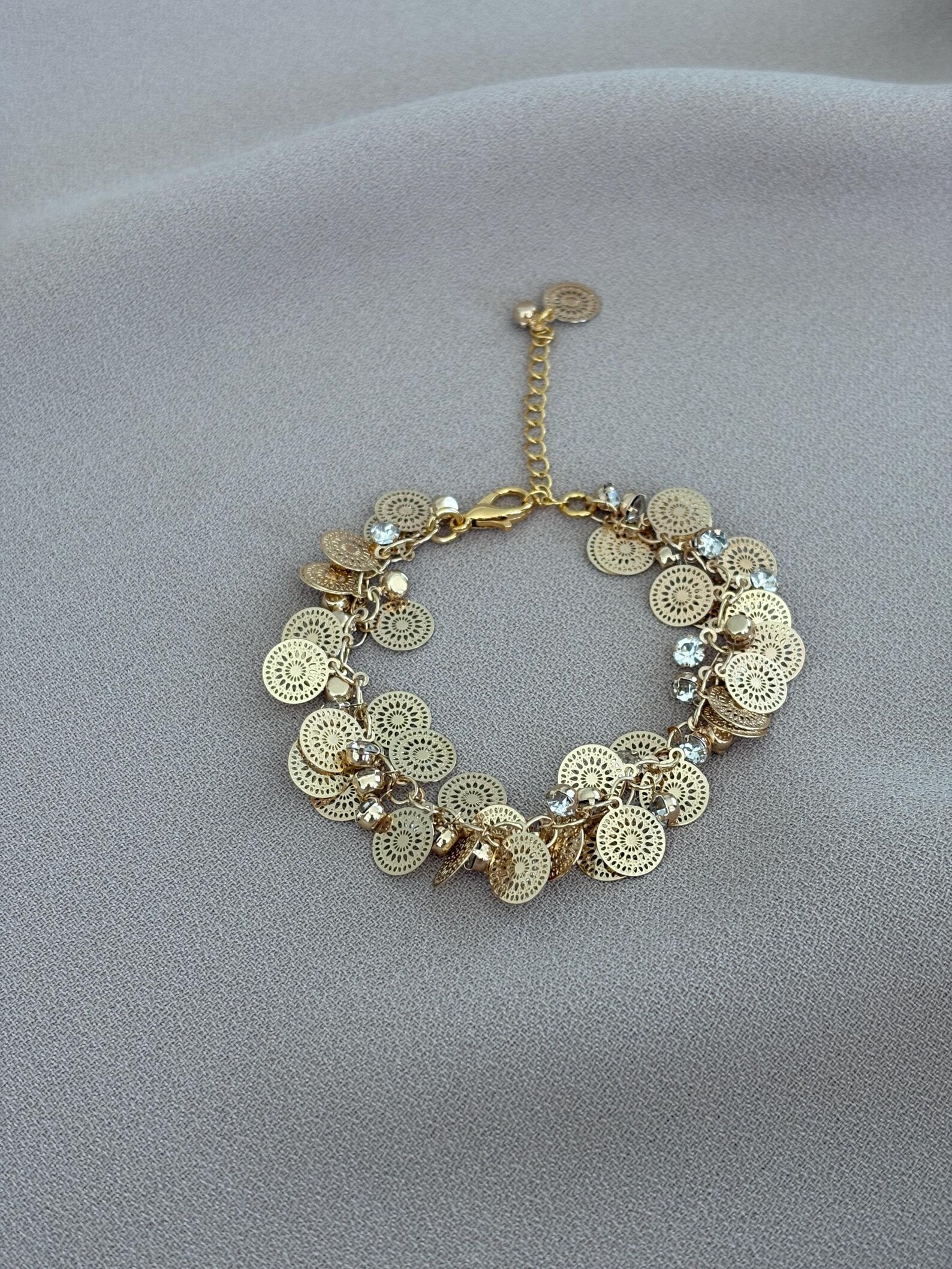 Pul Taş İşleme Sallantı Zincir Bileklik