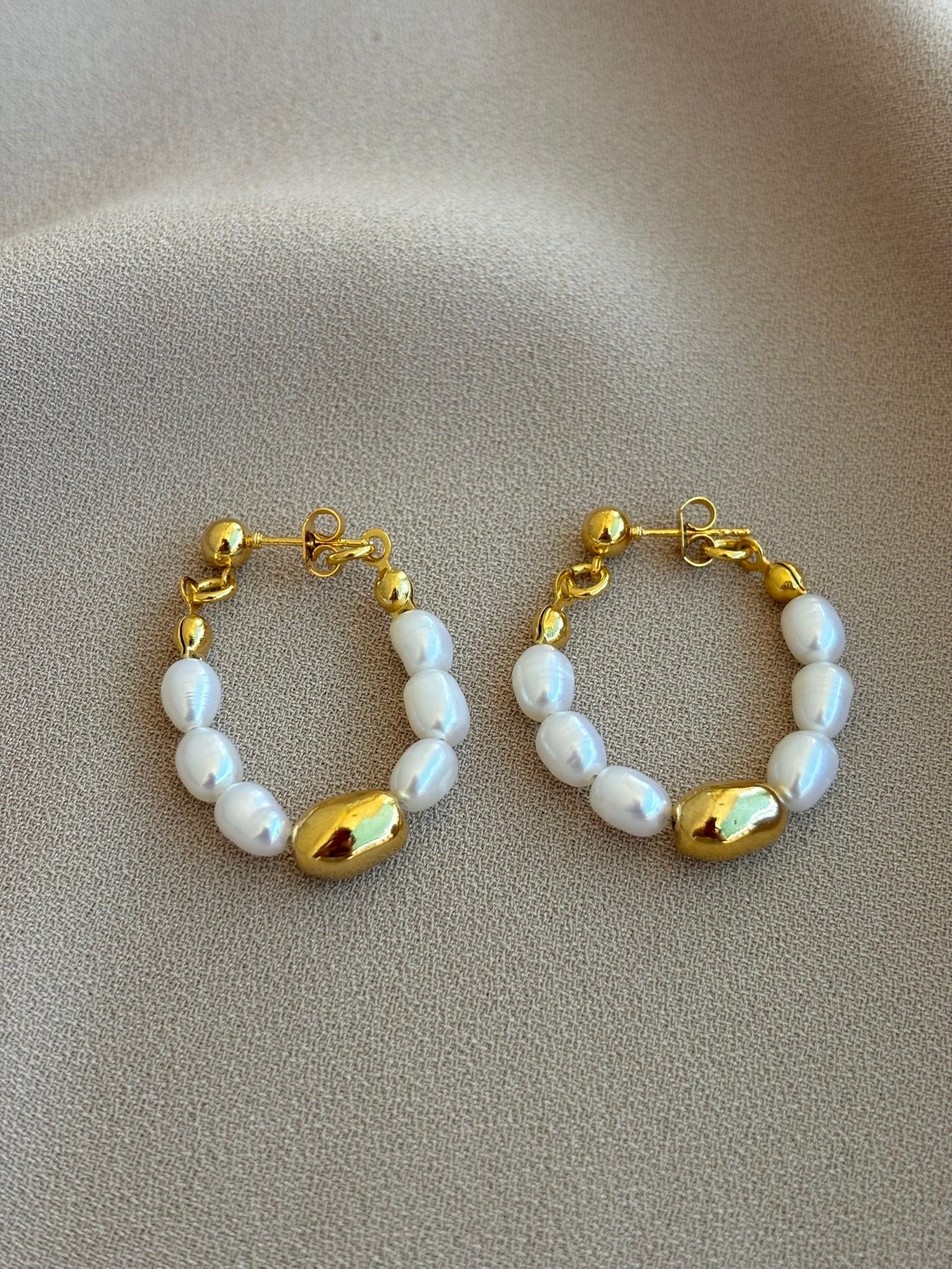 Altın Kaplama İnci Küpe