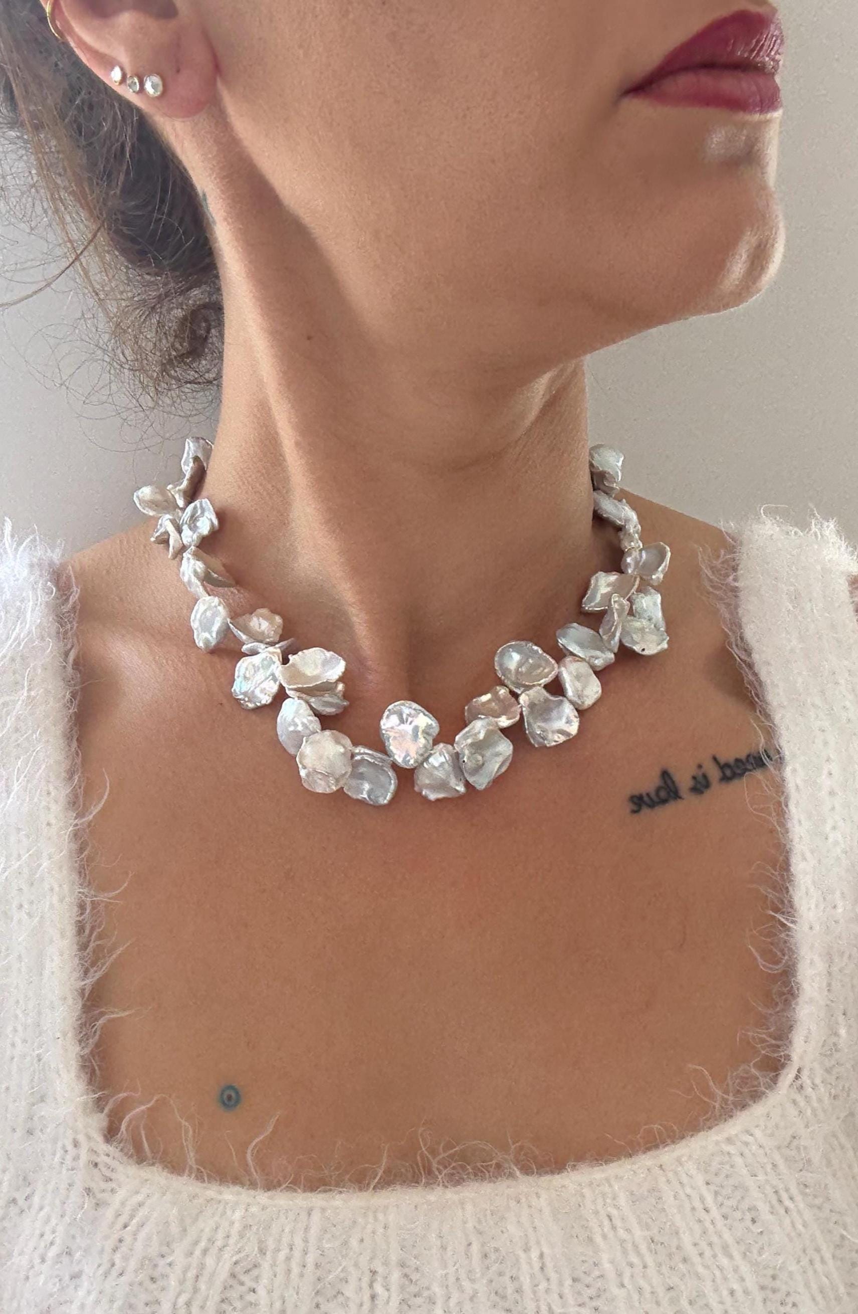 Doğal Yaprak İnci Kolye