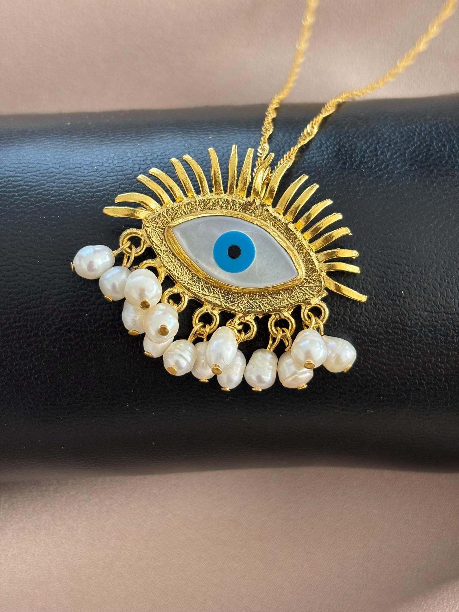 Evil Eye Protection Twirl Chain Necklace