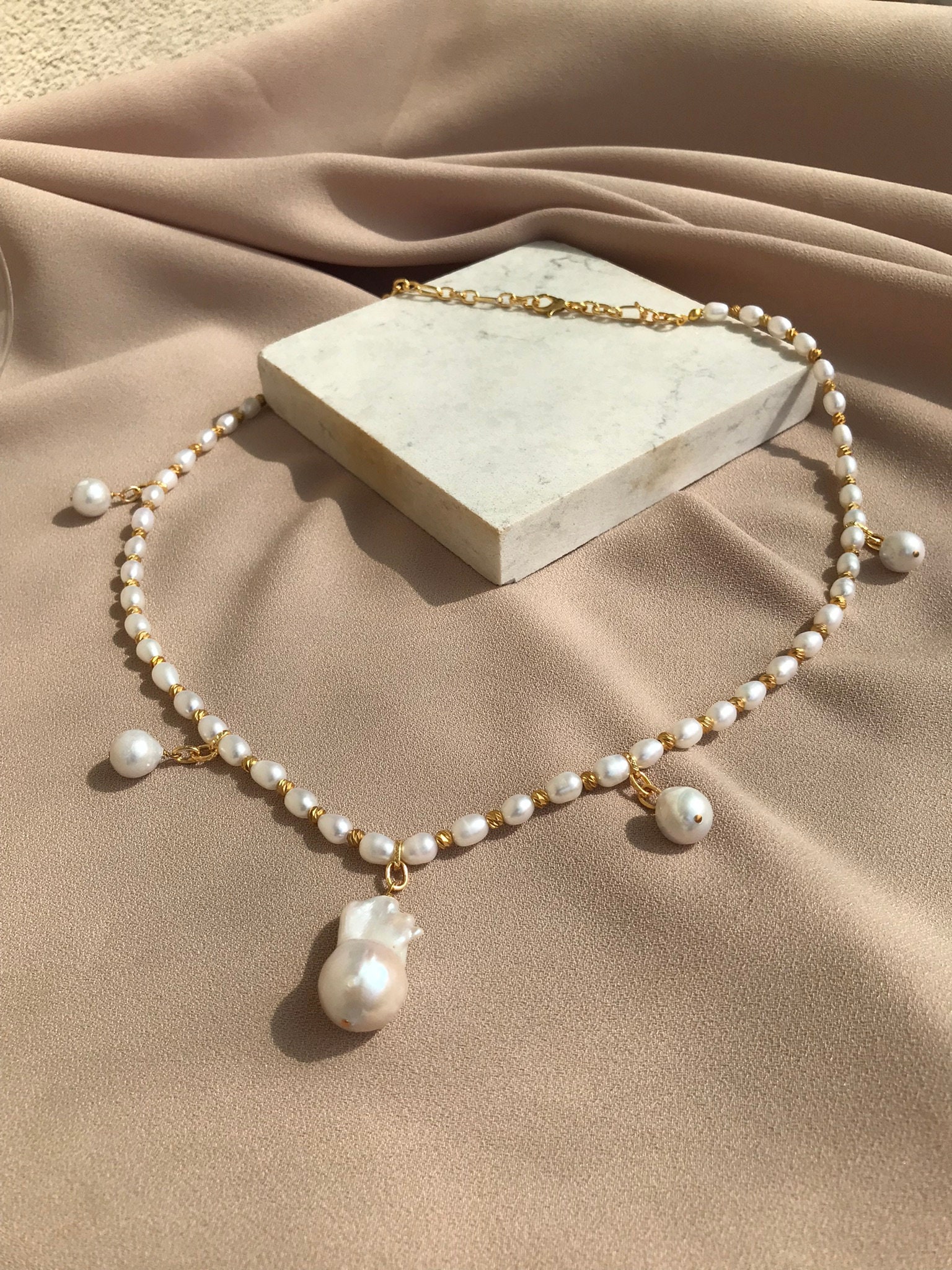 Büyük & Küçük Barok İnci Kolye