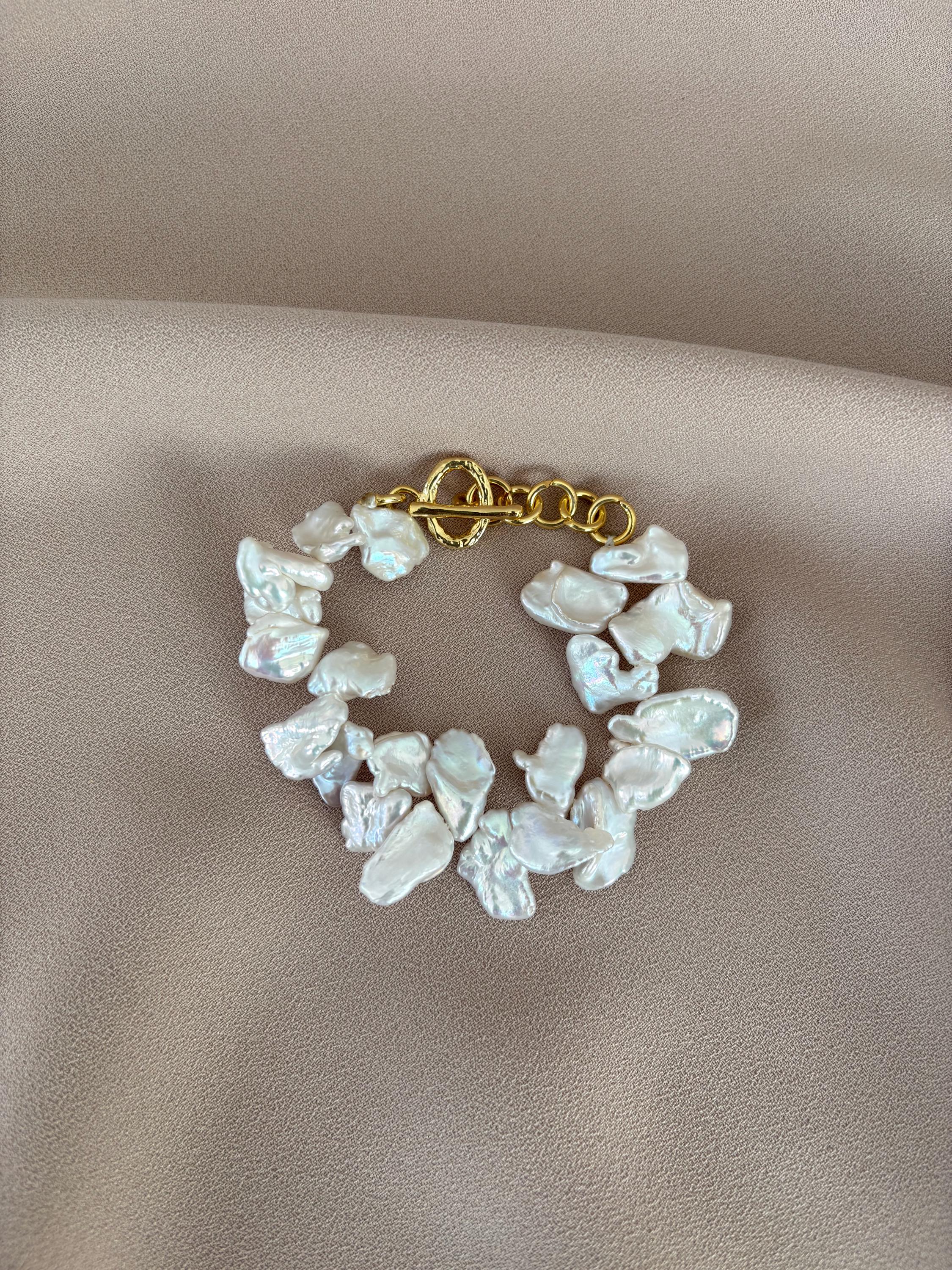 Yaprak İnci Barok Bileklik