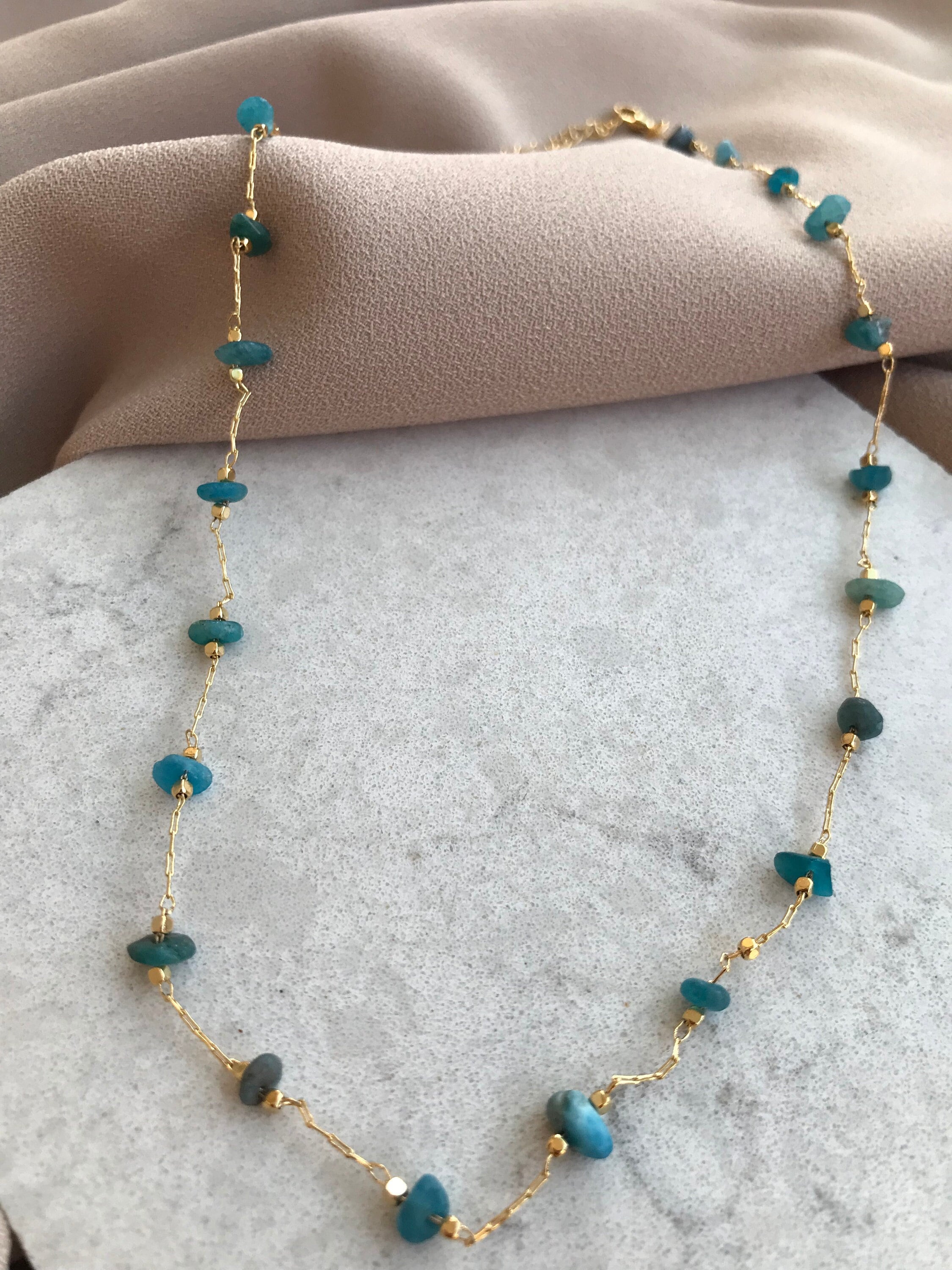 Turkuaz Zincir Kolye