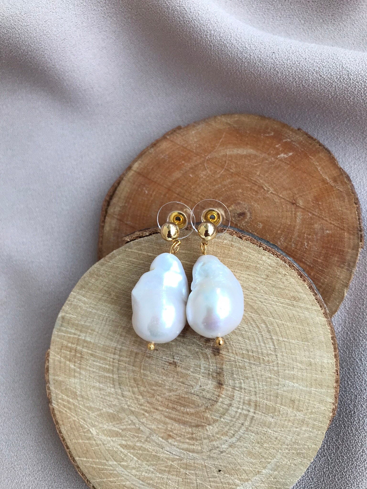 Büyük Barok İnci Küpe