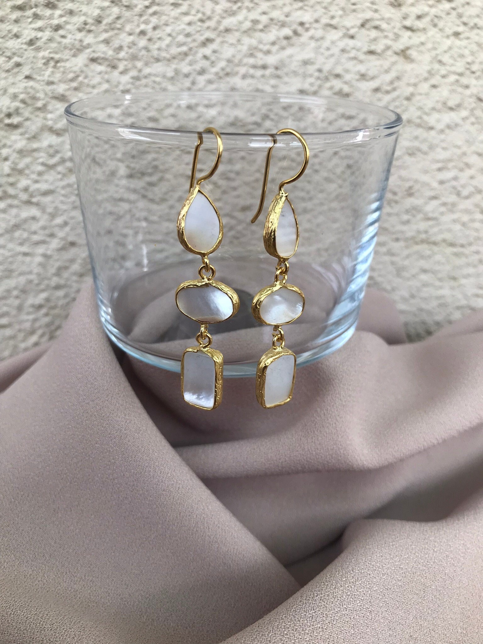 Geometrik Sedef Küpe