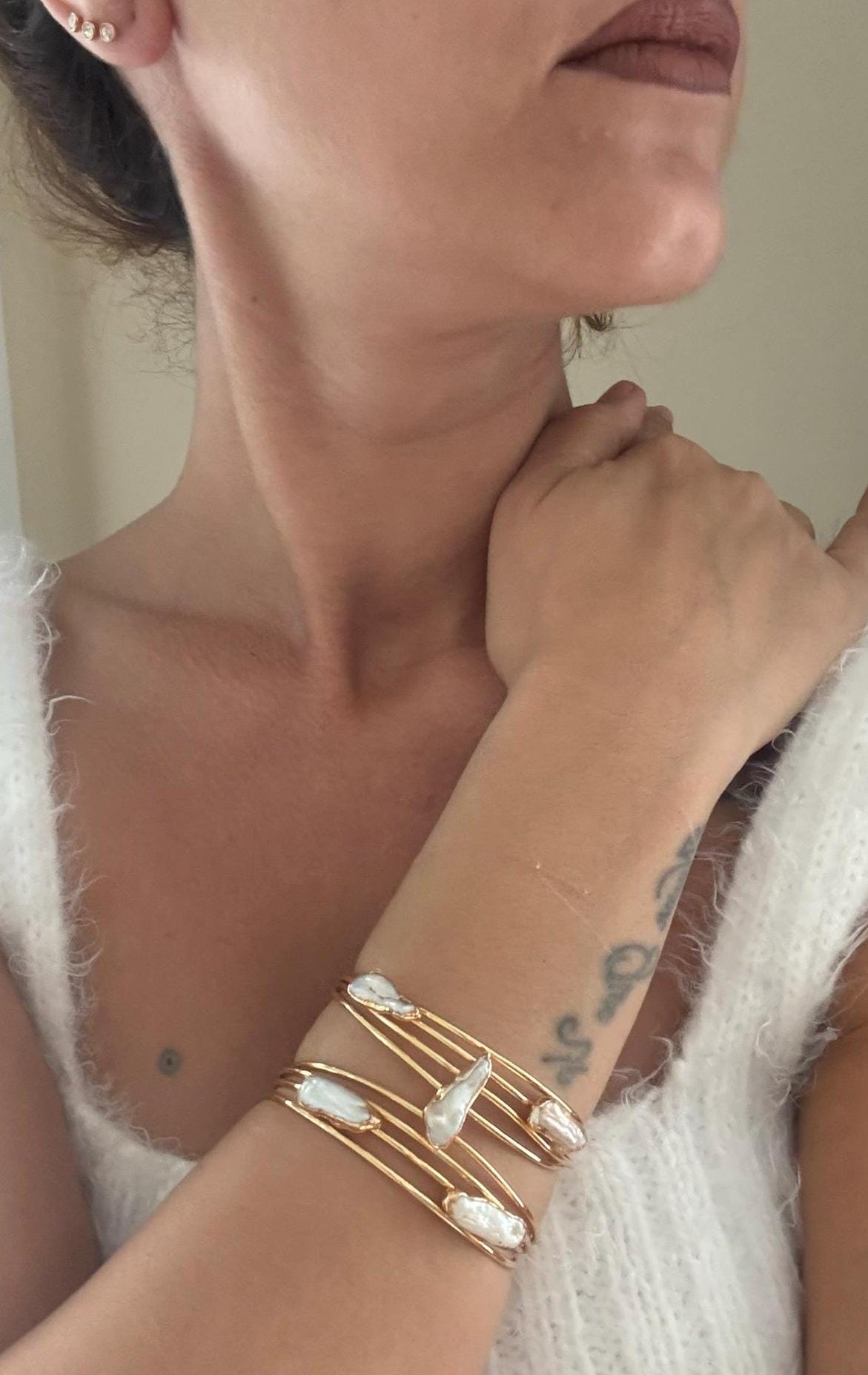 Sakız İnci Manşet Bileklik