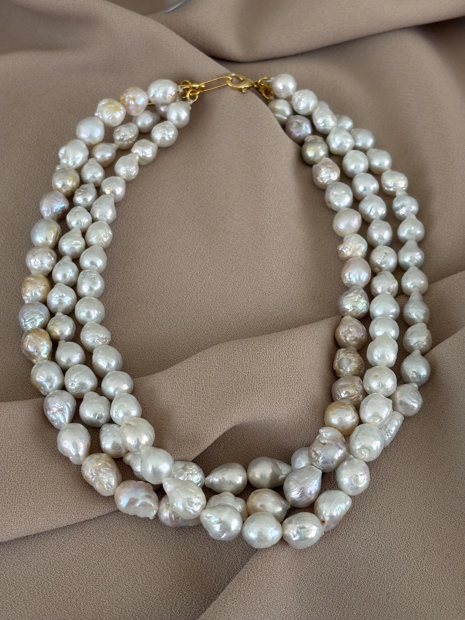 Üç Sıra Edison İnci Kolye