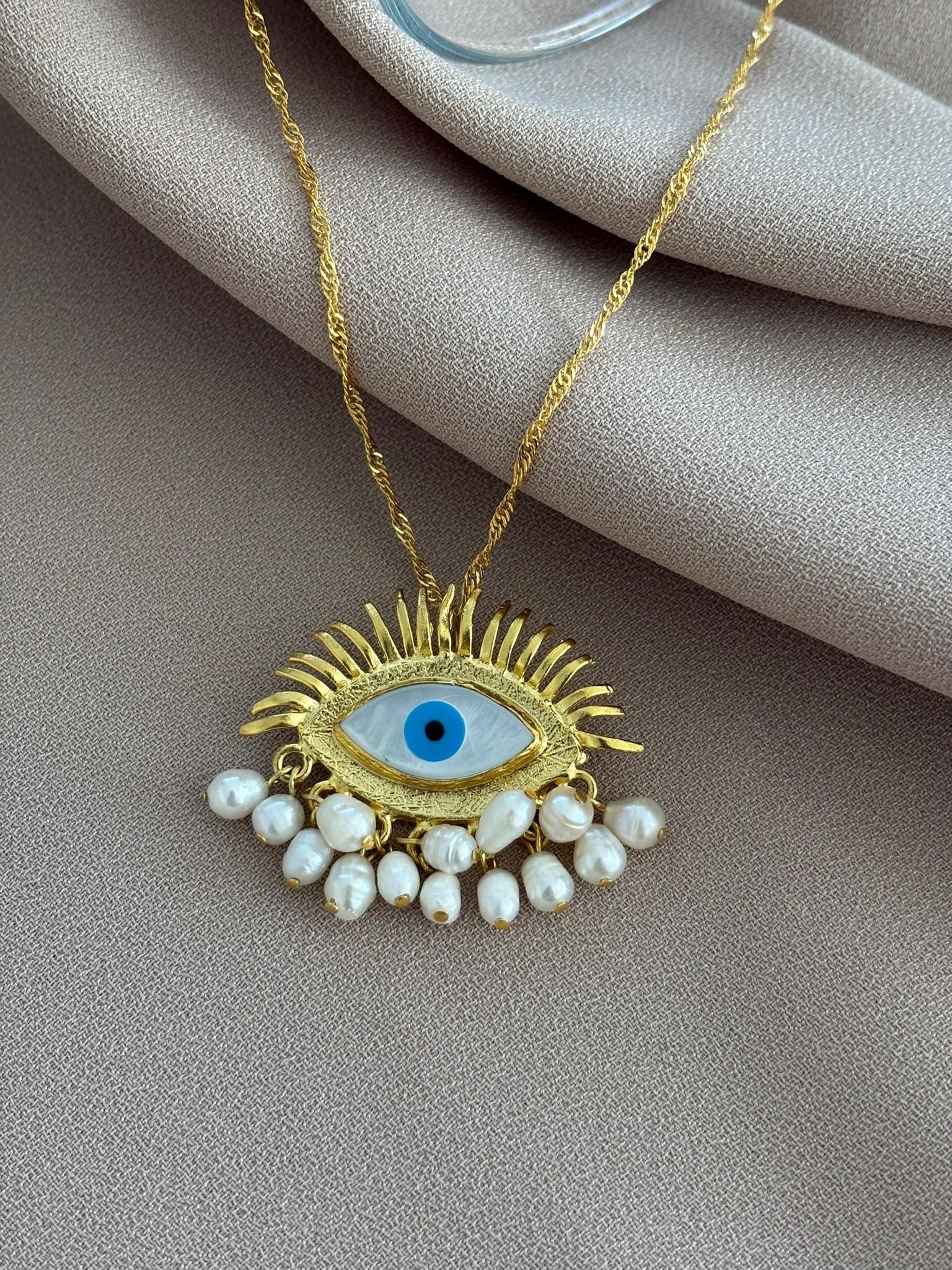Evil Eye Protection Twirl Chain Necklace
