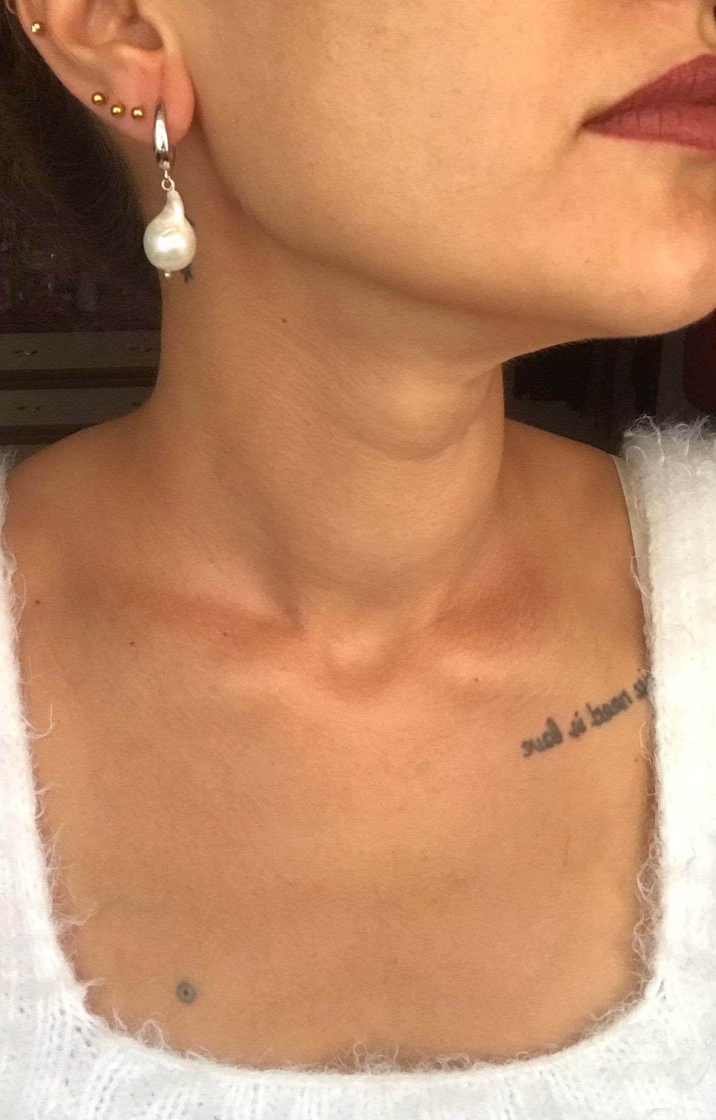 Büyük Barok İnci Küpe