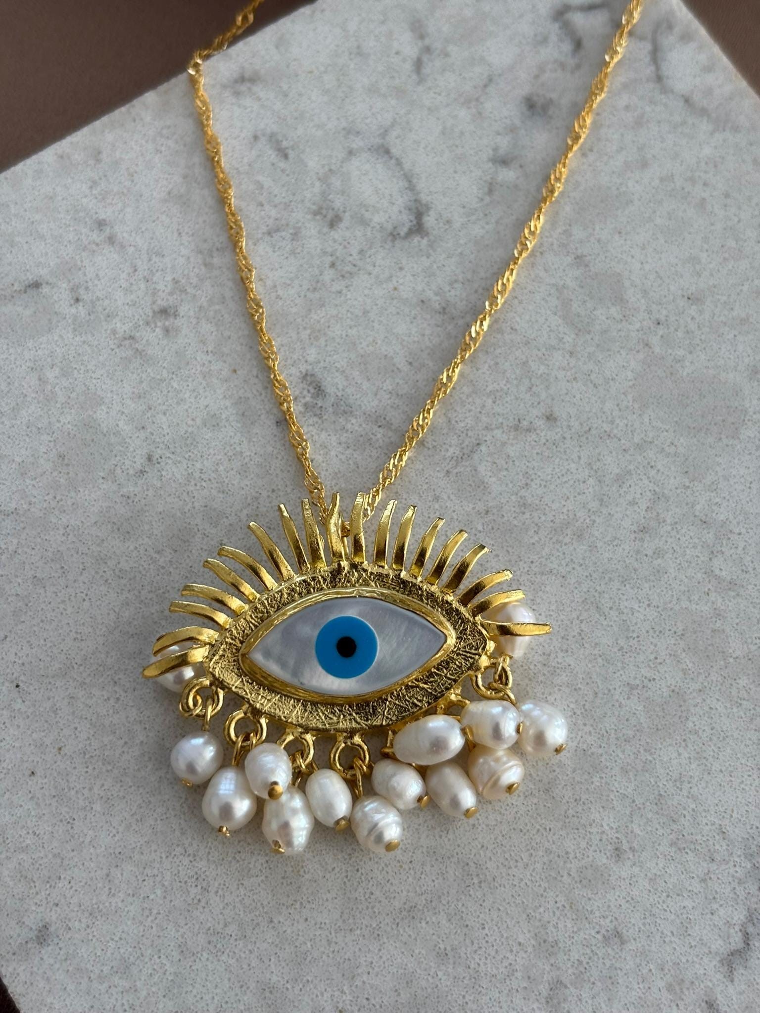 Evil Eye Protection Twirl Chain Necklace