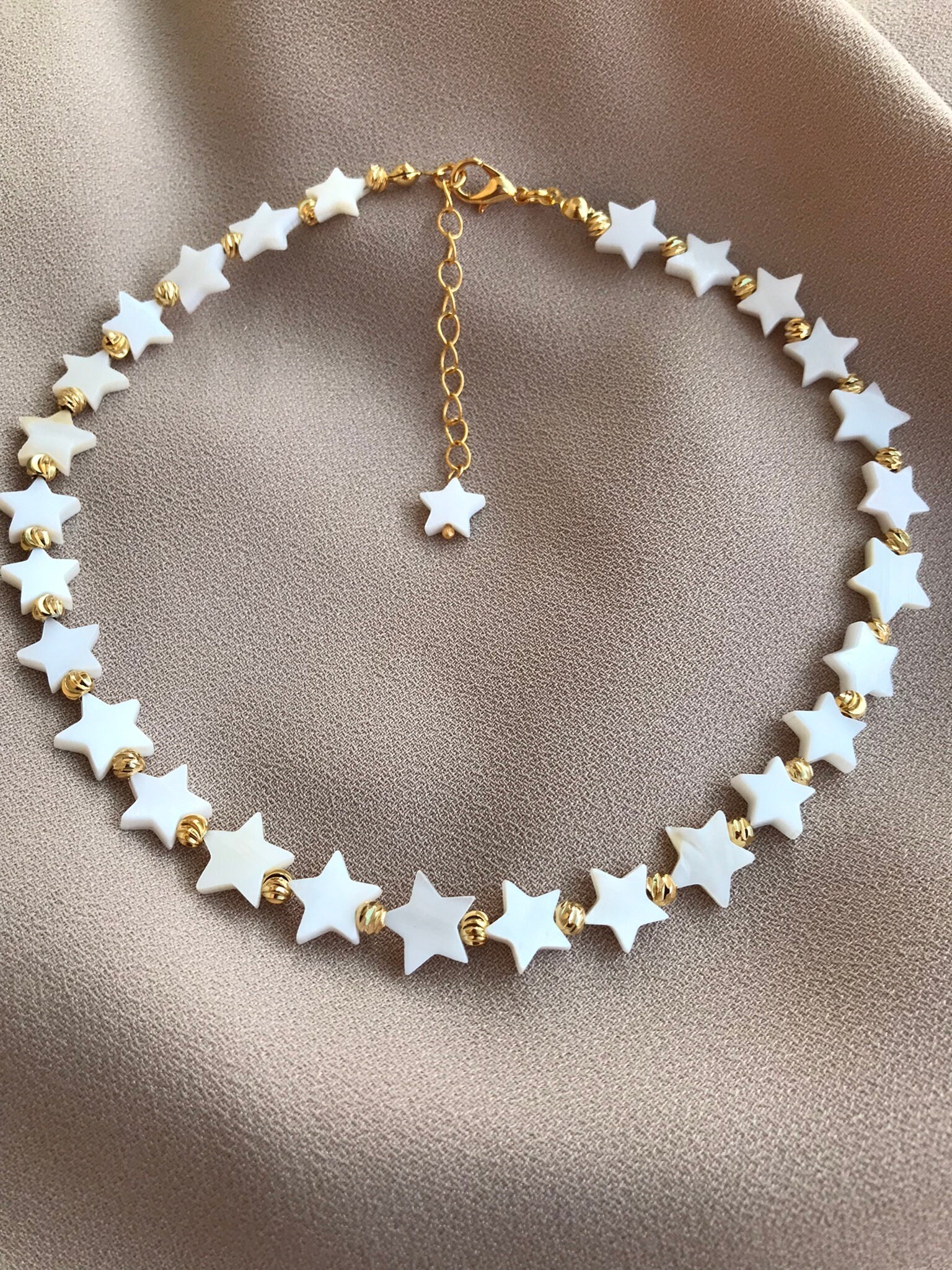 İnci Taşlı Yıldız Kolye, Choker