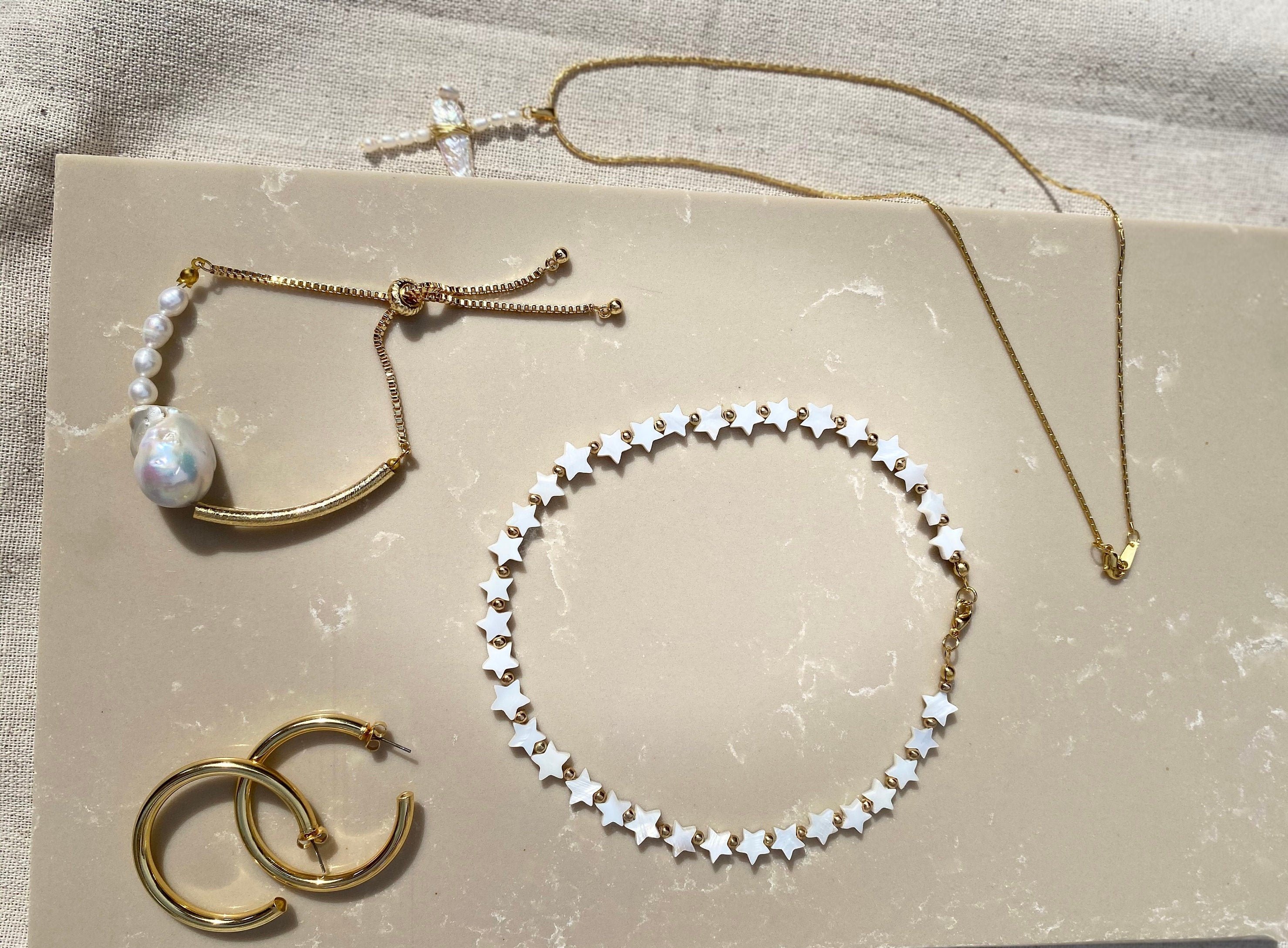 İnci Taşlı Yıldız Kolye, Choker