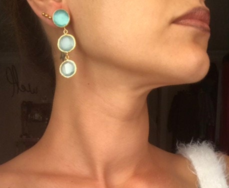 Üçlü Yuvarlak Kedi Gözü Küpe