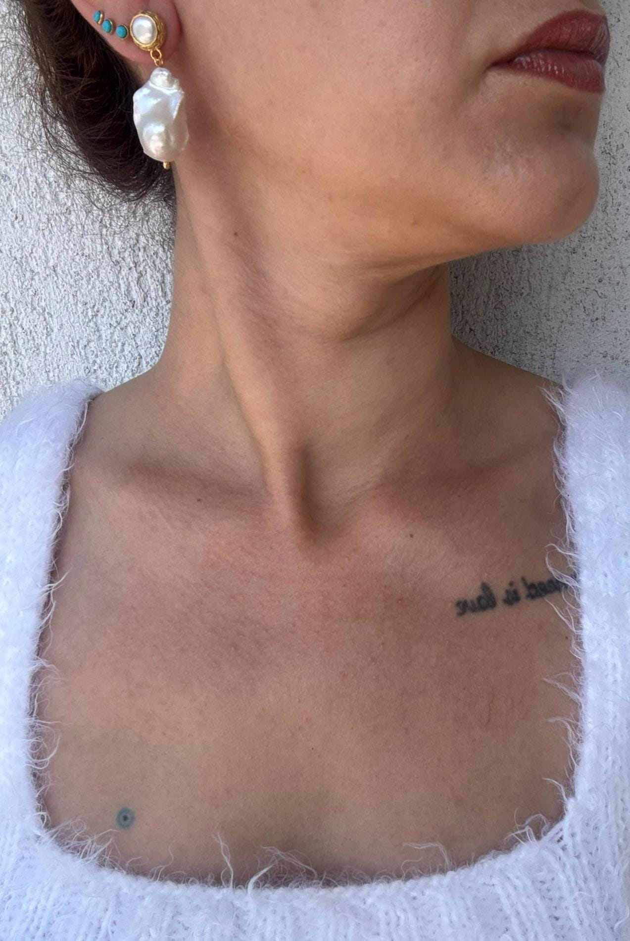 Büyük Barok İnci Küpe