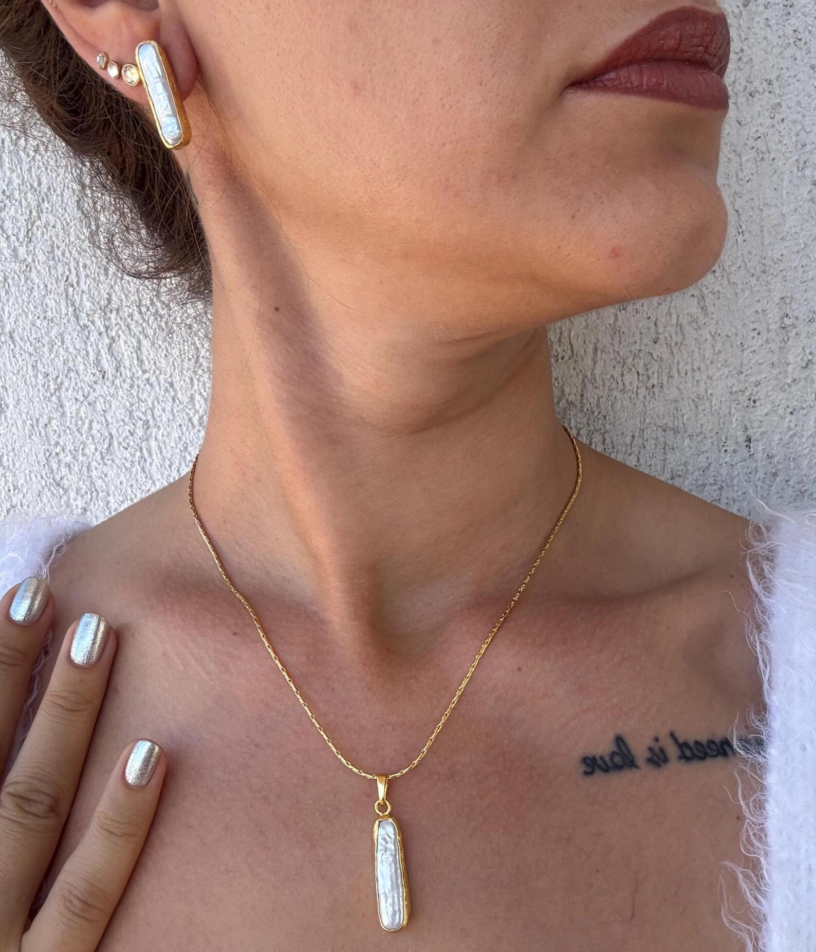 Doğal Barok Sakız İnci Küpe