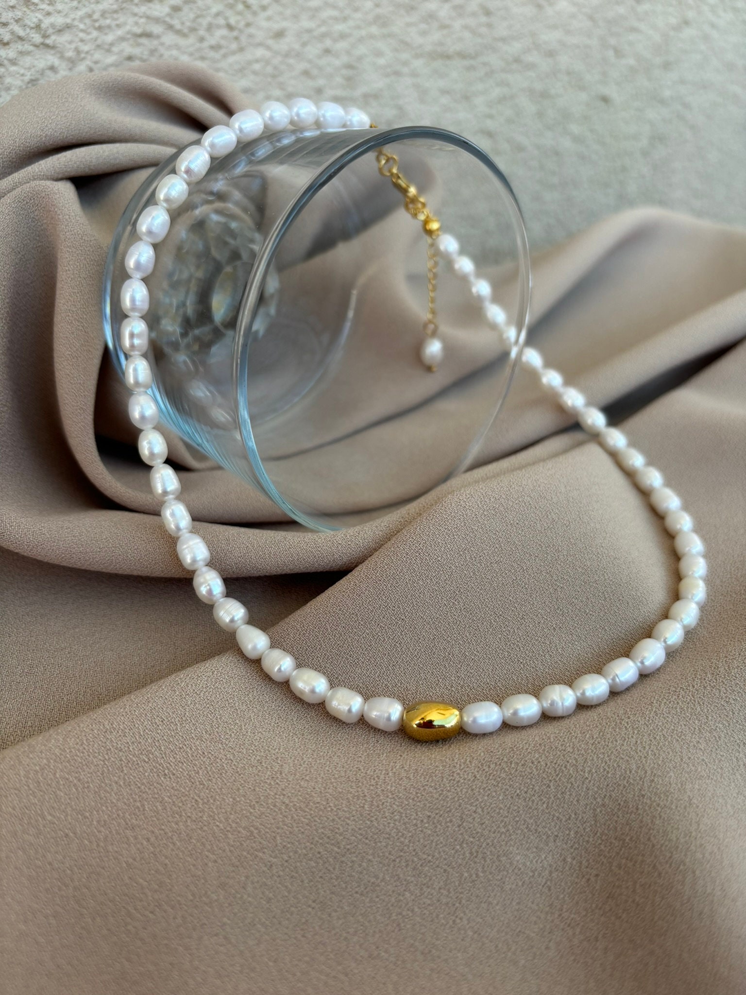 Altın Kaplama İnci Kolye