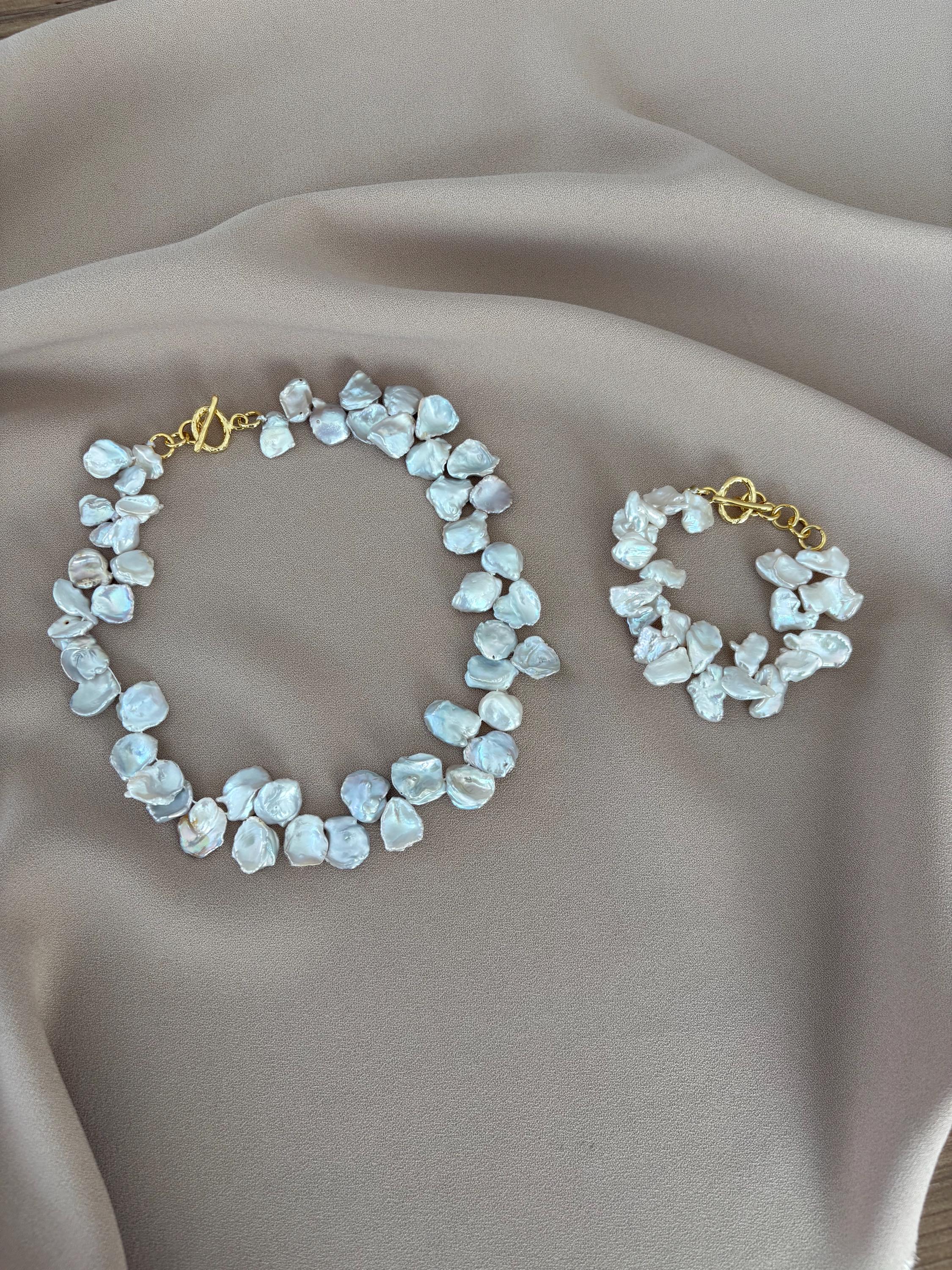 Doğal Yaprak İnci Kolye