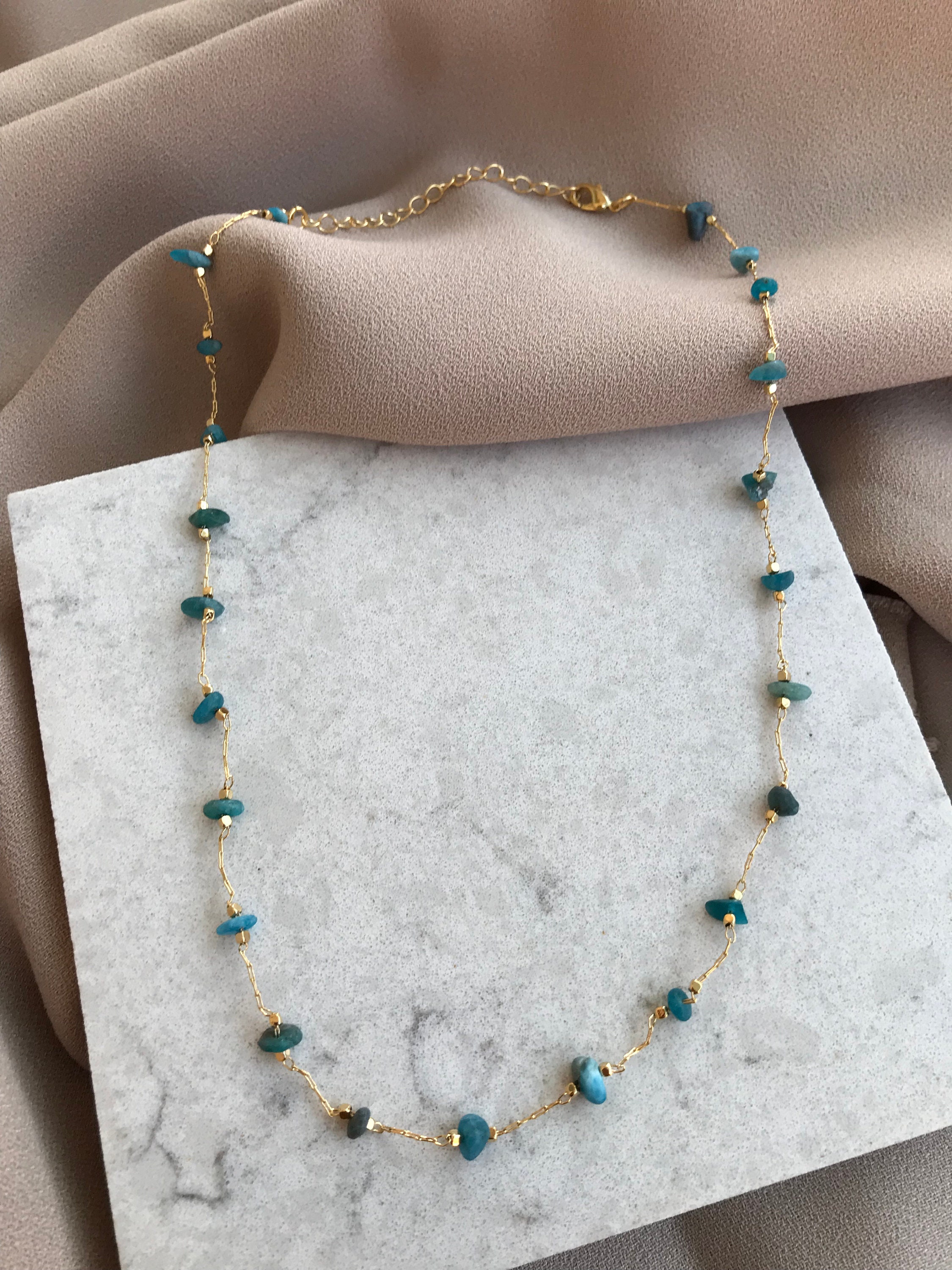 Turkuaz Zincir Kolye