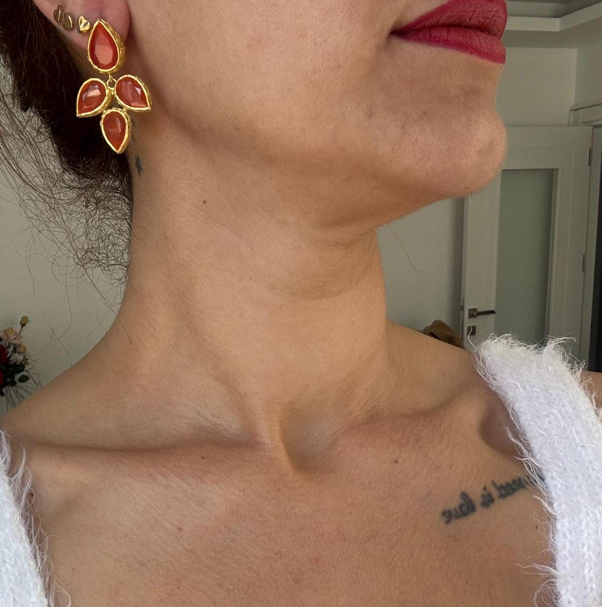 Dört Damla Kedi Gözü Küpe