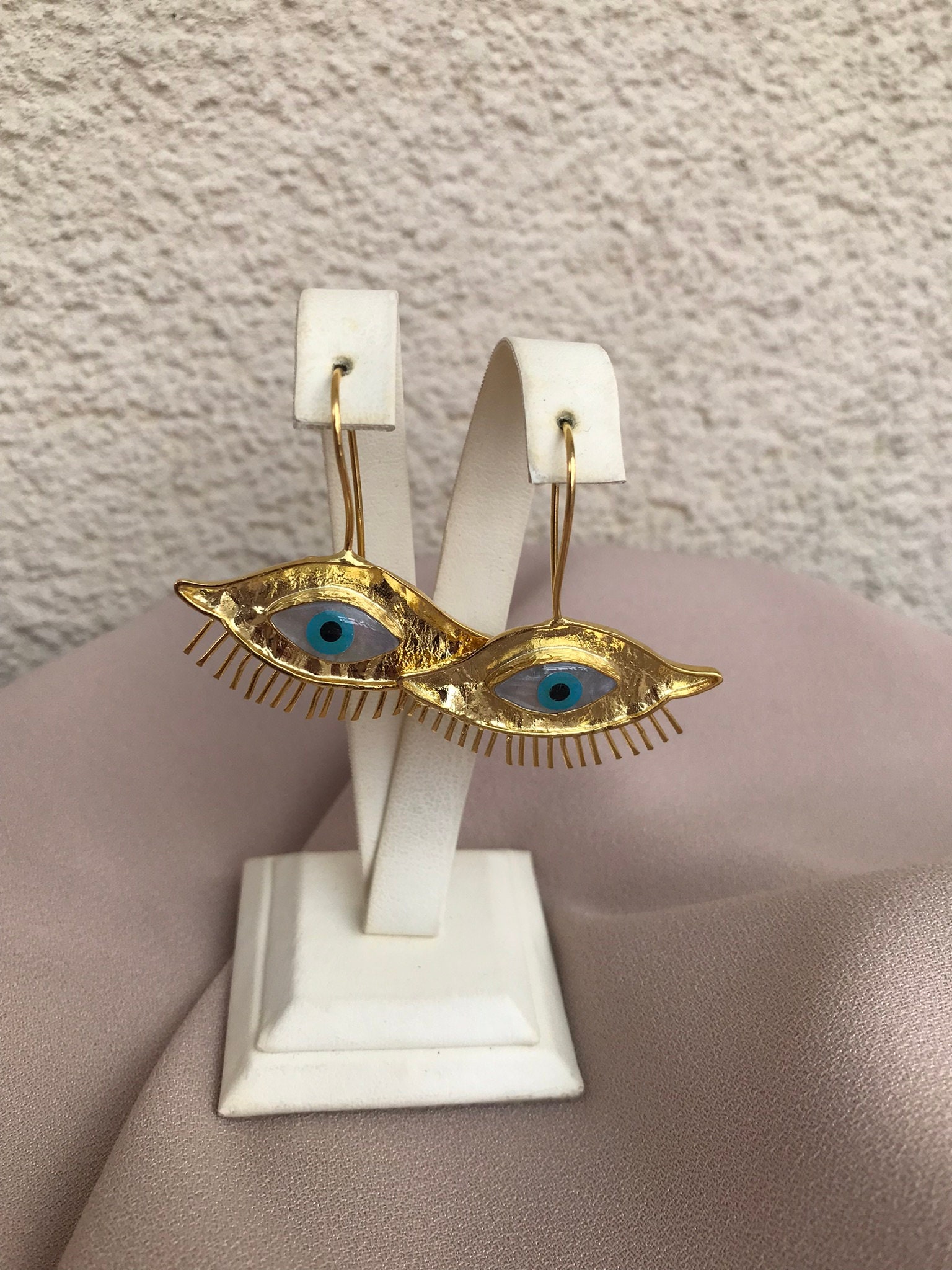 Sedefli Göz Tasarım İnci Küpe