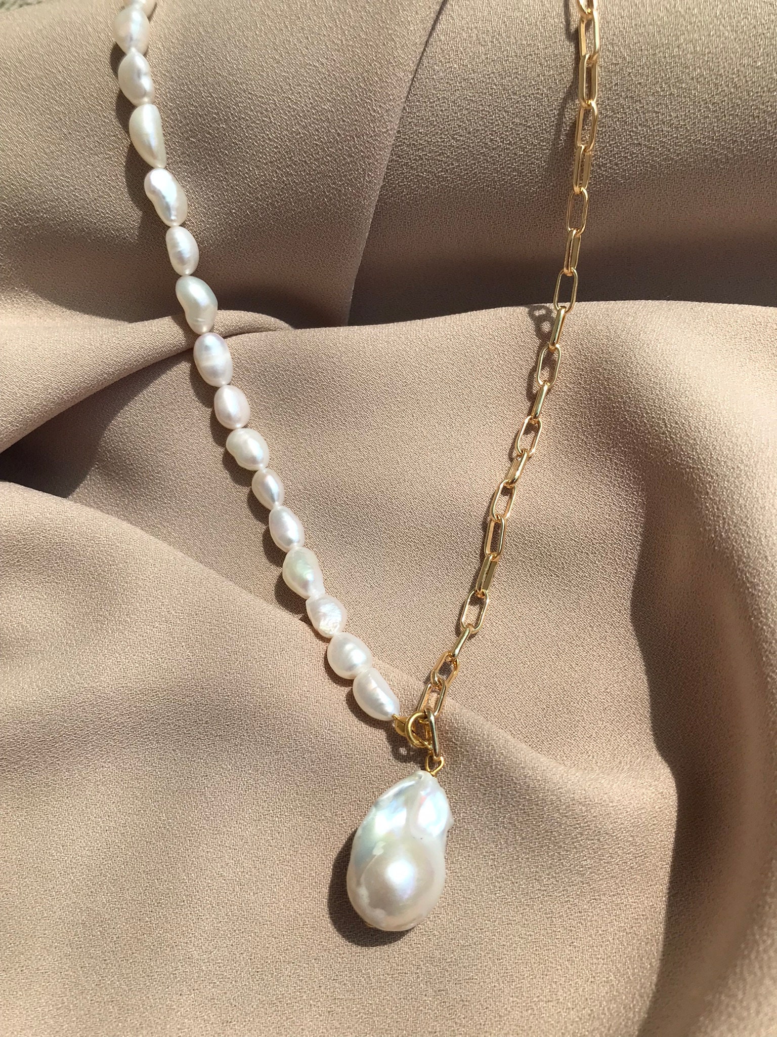 Barok & Arpa İnci Kombin Kolye