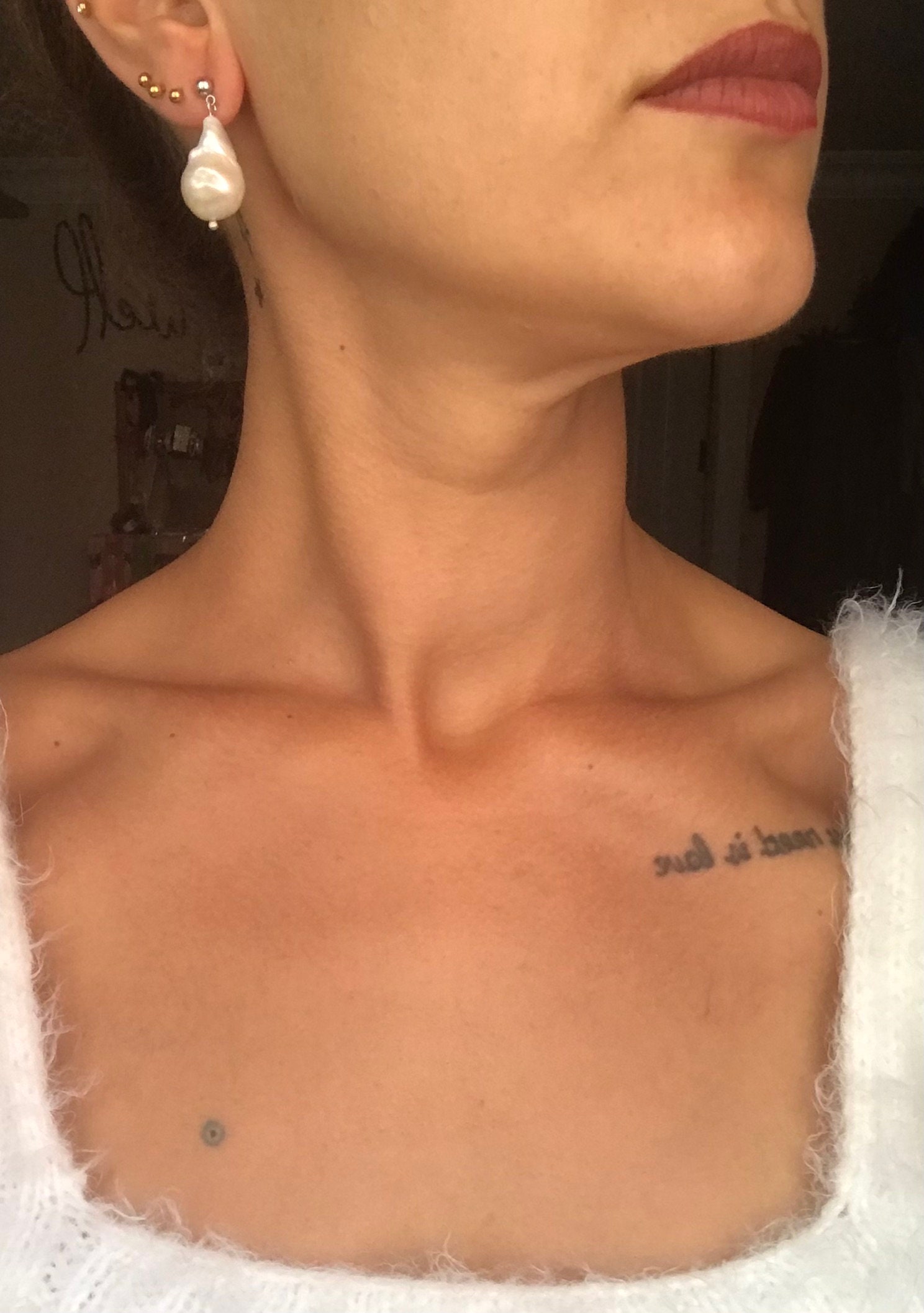 Büyük Barok İnci Küpe