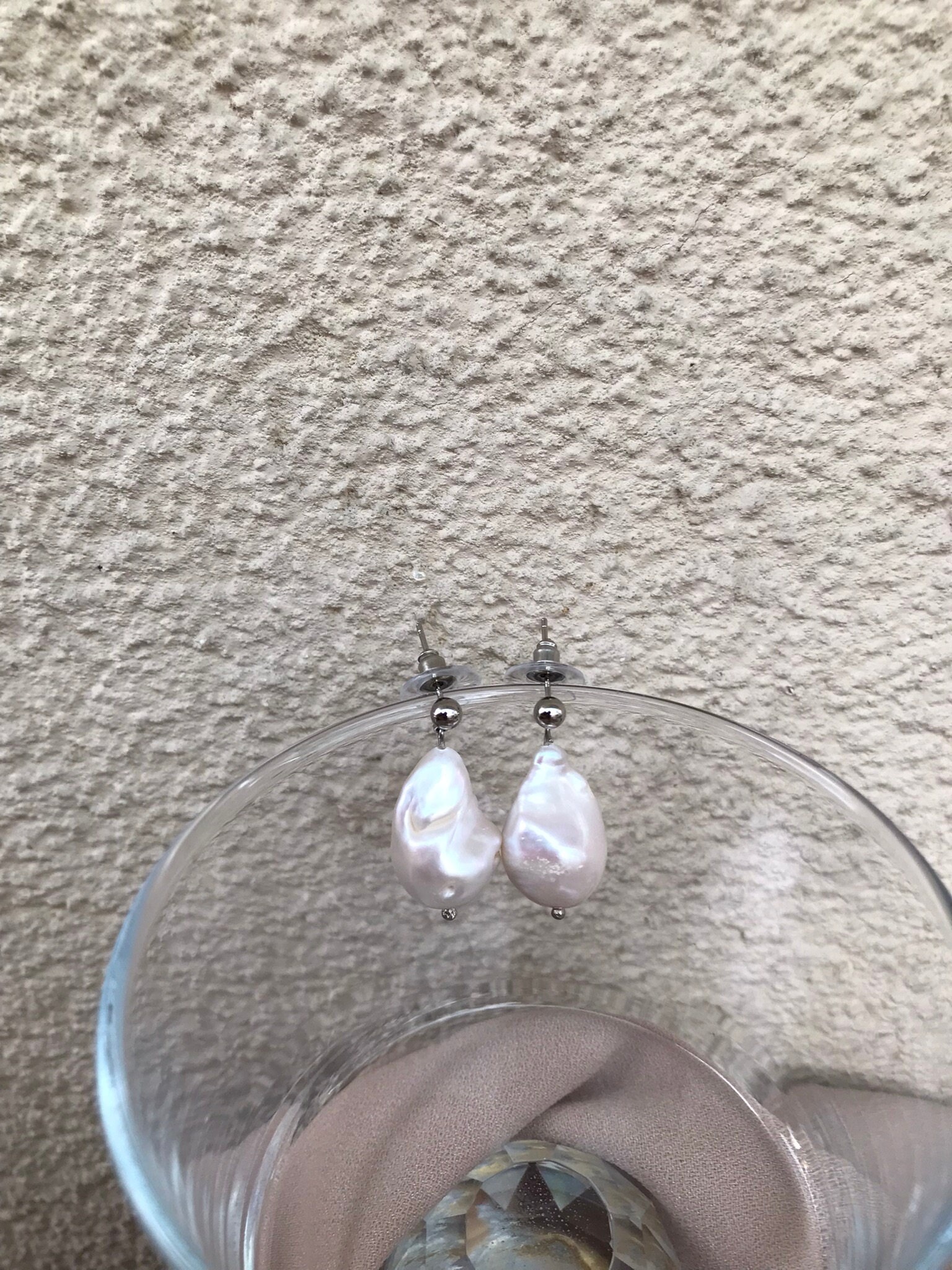 Büyük Barok İnci Küpe