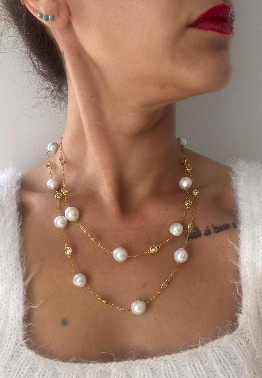 Edison İnci Uzun Kolye