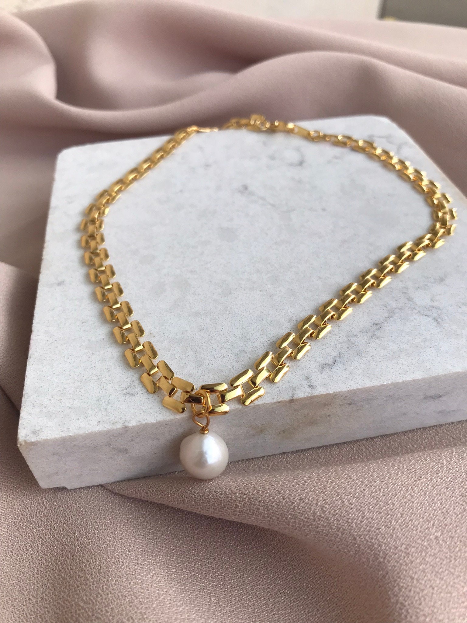 YENİ ! İnci ve Hasır Zincirli Choker