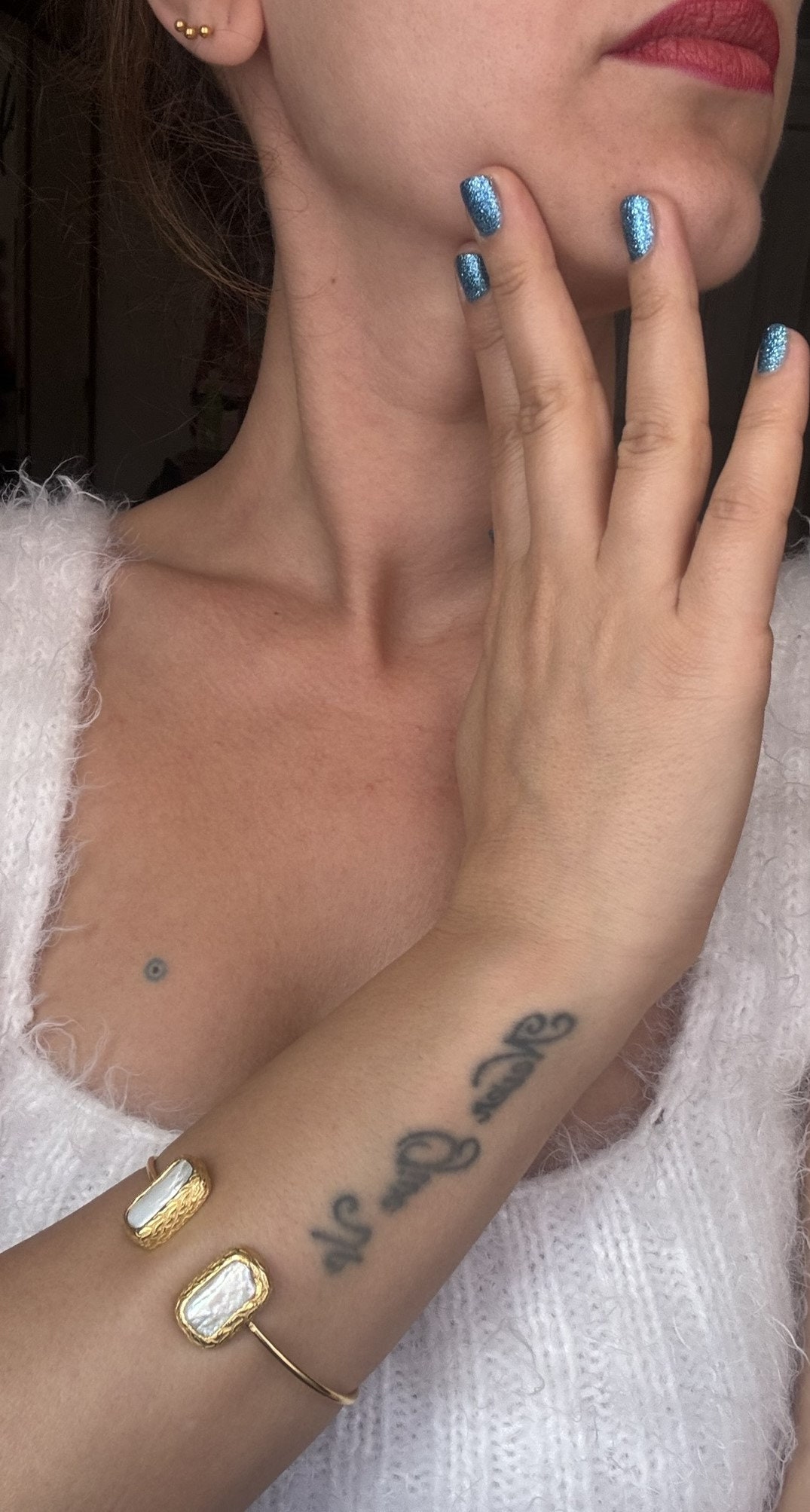 Çift Başlı Kare İnci Bileklik