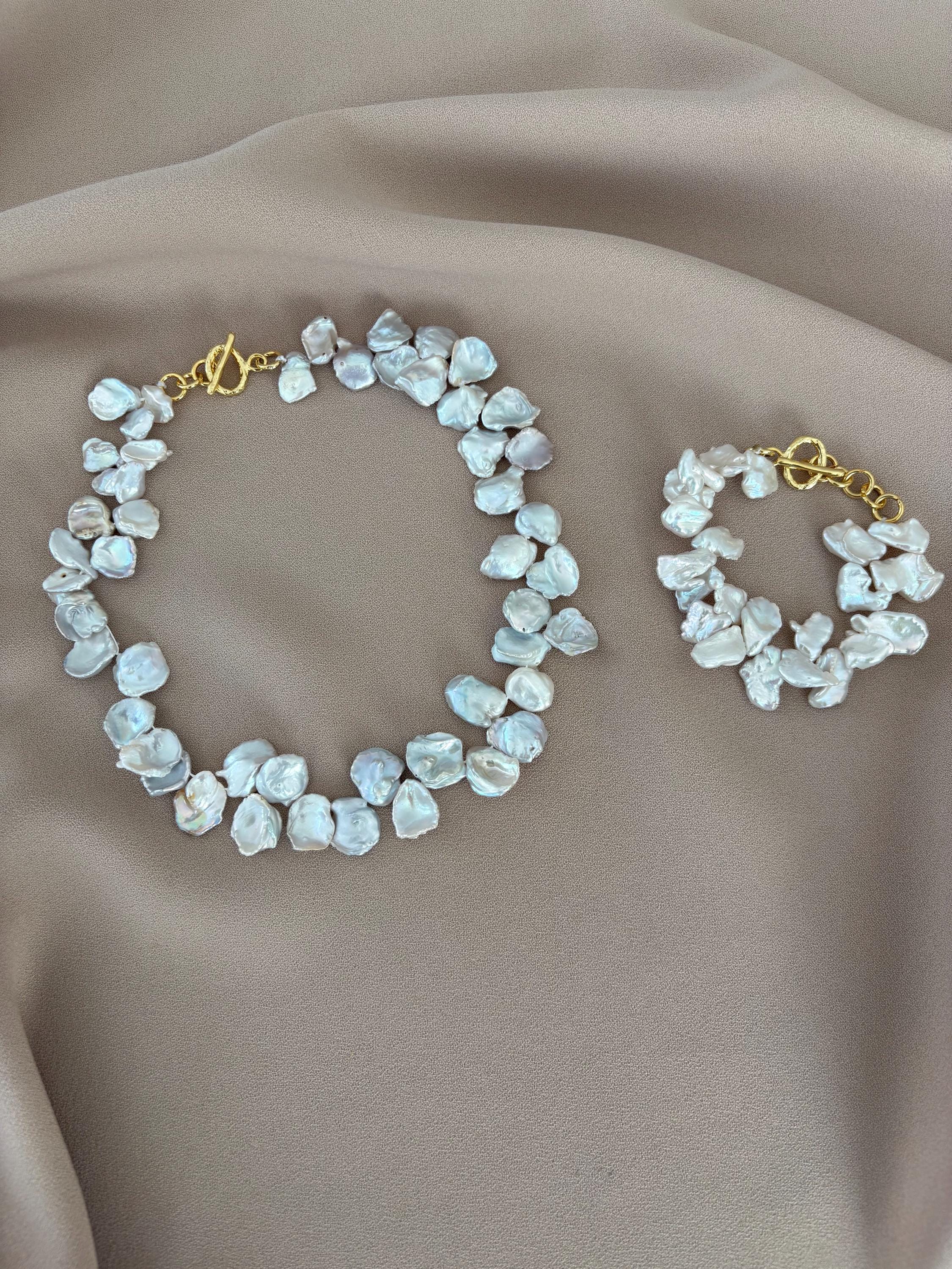 Doğal Yaprak İnci Kolye